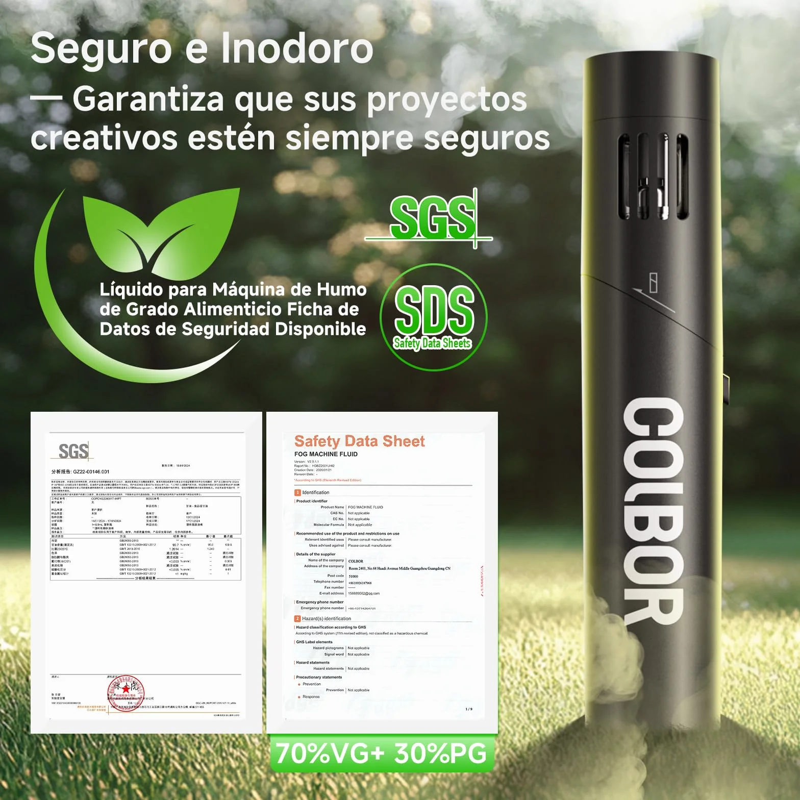 COLBOR Máquina de Humo 40W Recargable con Control Remoto, CF5 Mini máquina de Niebla Portátil con Ventilador RGB para Fotografía, Fiestas Interiores y Exteriores, Halloween, Cosplay