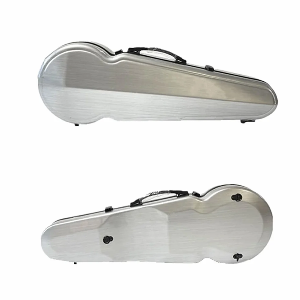 Estuche para Viola de 15-17 Pulgadas, de Fibra de Carbono, con Carcasa rígida, protección para el Almacenamiento, termómetro Integrado y Correas Dobles para el Hombro.(Silver)