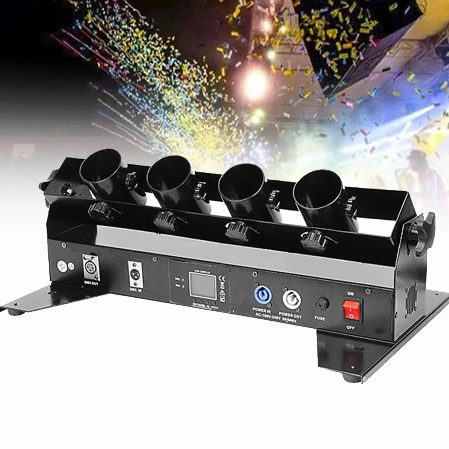 Máquina de Confeti Profesional, Lanzador de Confeti eléctrico, cañón de Confeti Digital con Control DMX con Control Remoto, Disparador de Confeti para DJ, Fiesta, Discoteca, Boda, Escenario