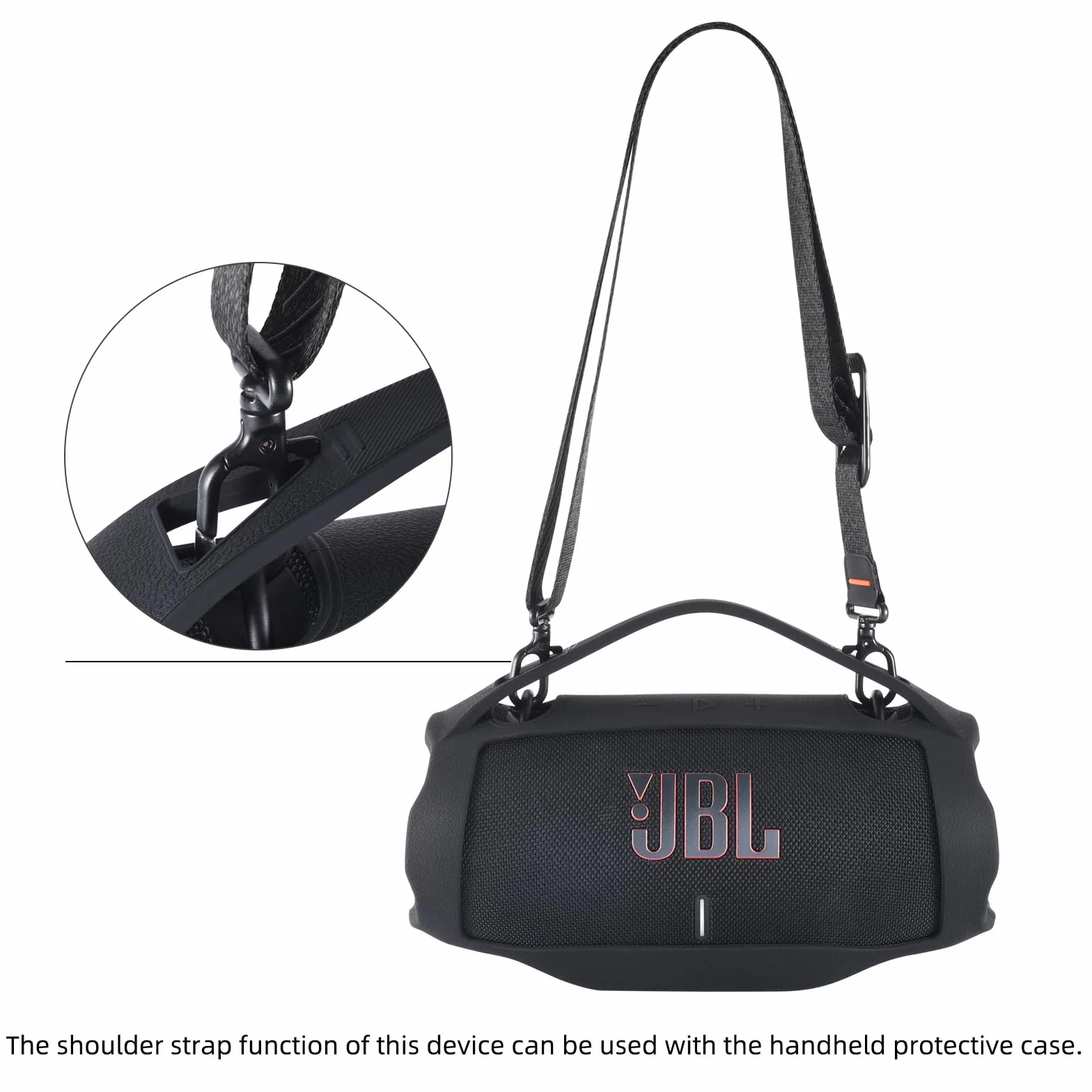 Funda de Silicona para JBL Xtreme 4, Altavoz Bluetooth portátil,Xtreme 4 Estuche de Viaje Portátil Protector Piel Bolsa de Transporte(Negro)