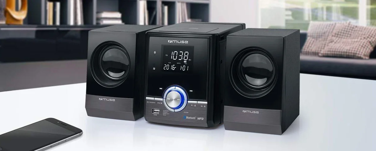 Muse M-38BT Micro Sistema con audio Estéreo, y Bluetooth