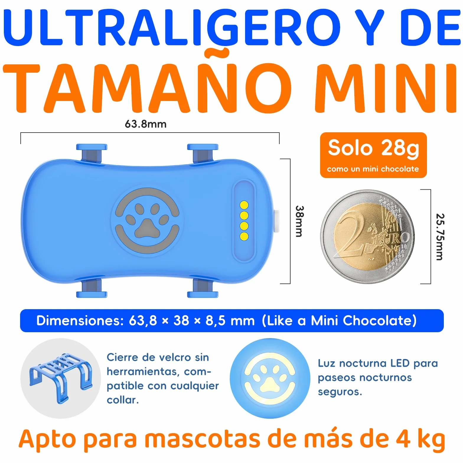Collar GPS Perros Seguimiento satelital en Vivo 4G, múltiples alertas Inteligentes, Monitor de Actividad Totalmente Impermeable para Perros y Gatos, Alcance Ilimitado,Se Requiere suscripción