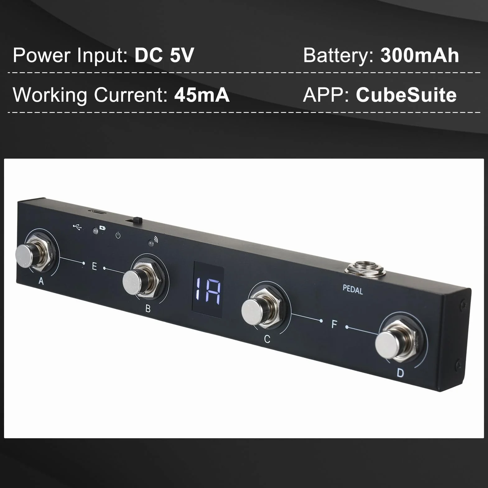 Pedal MIDI inalámbrico,Chocolate BT Controlador MIDI inalámbrico recargable 4 botones Controlador de pie MIDI portátil Control de la aplicación del pedal