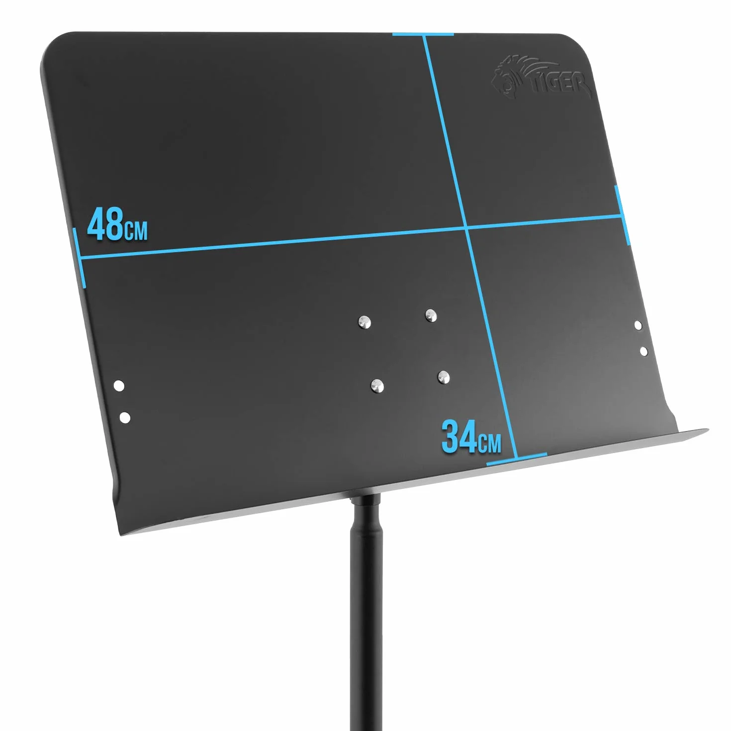 Tiger MUS14-BG Atril Telescópico Orquestal con Funda – Resistente y Ajustable para Músicos