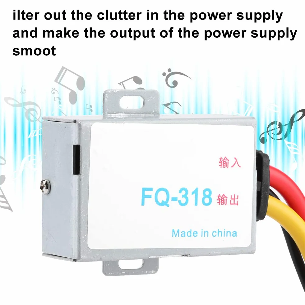 Reductor de supresor de Ruido estéreo para automóvil, Filtro de Potencia de Audio Reductor de supresor de Ruido estéreo para Sistema de Audio para automóvil de 12V