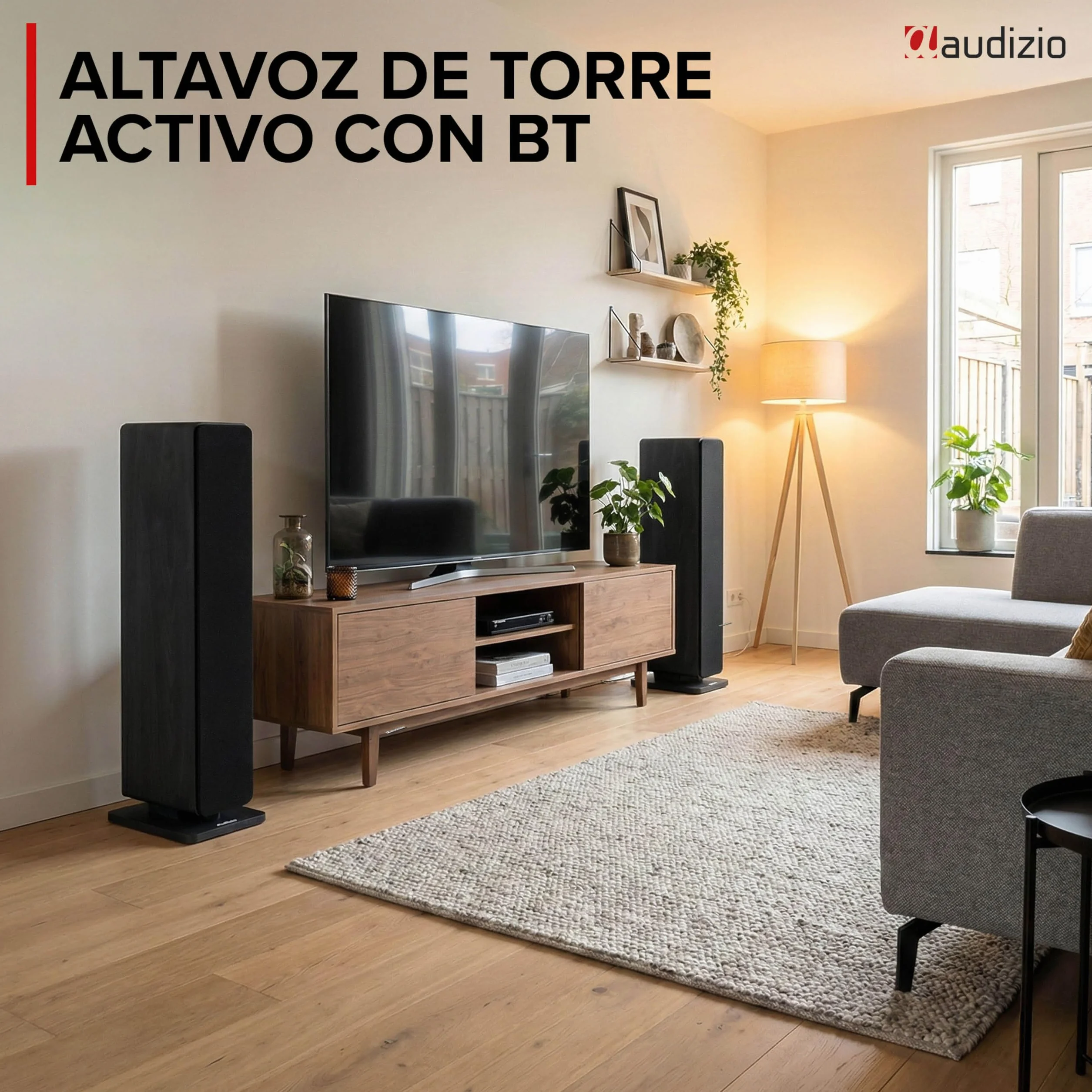 Audizio Arco Altavoz Bluetooth Potente 160W Torre con Amplificador Incorporado Negro