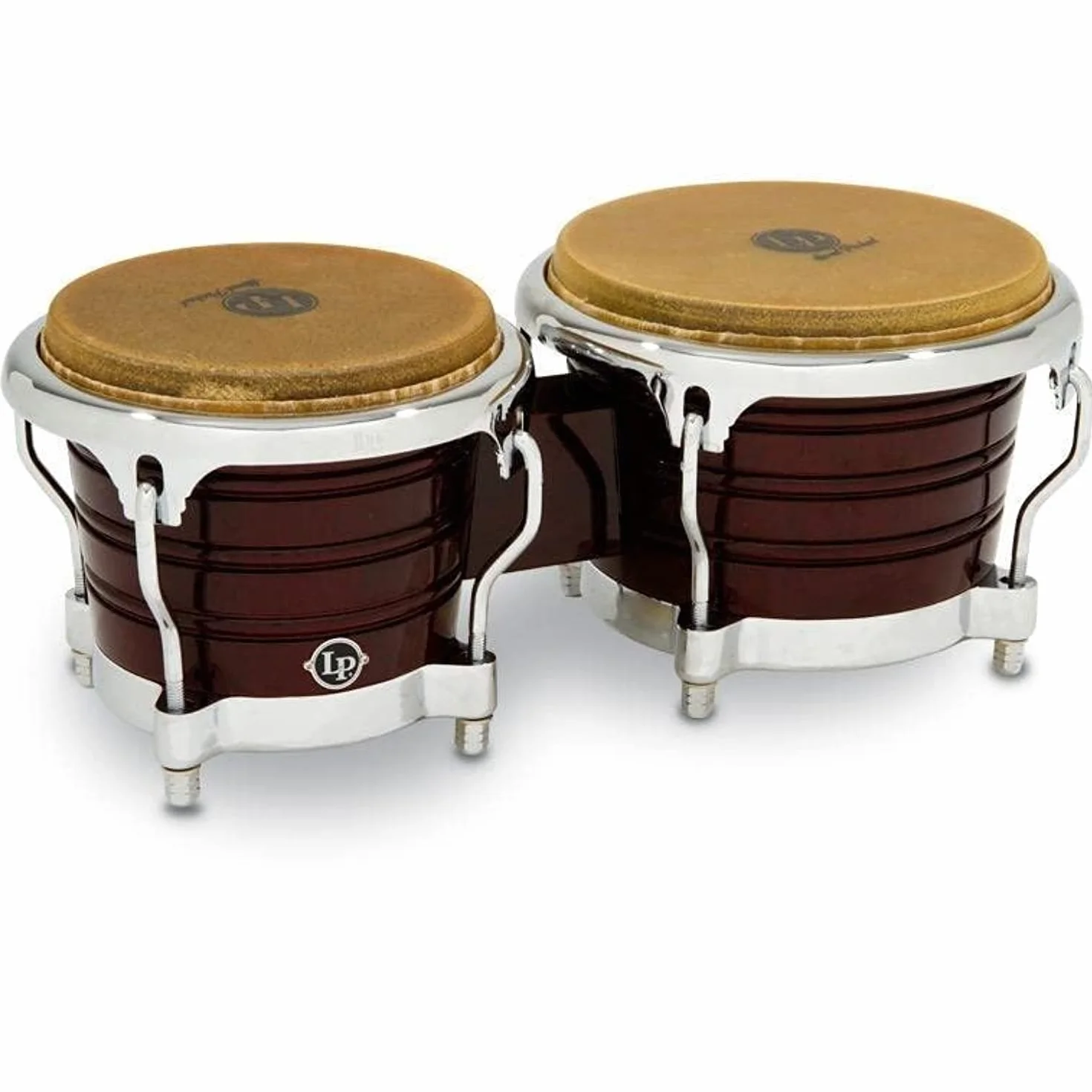 LP Generation II - Bongos de madera, color oscura, 7 1/4" y 8 5/8"
