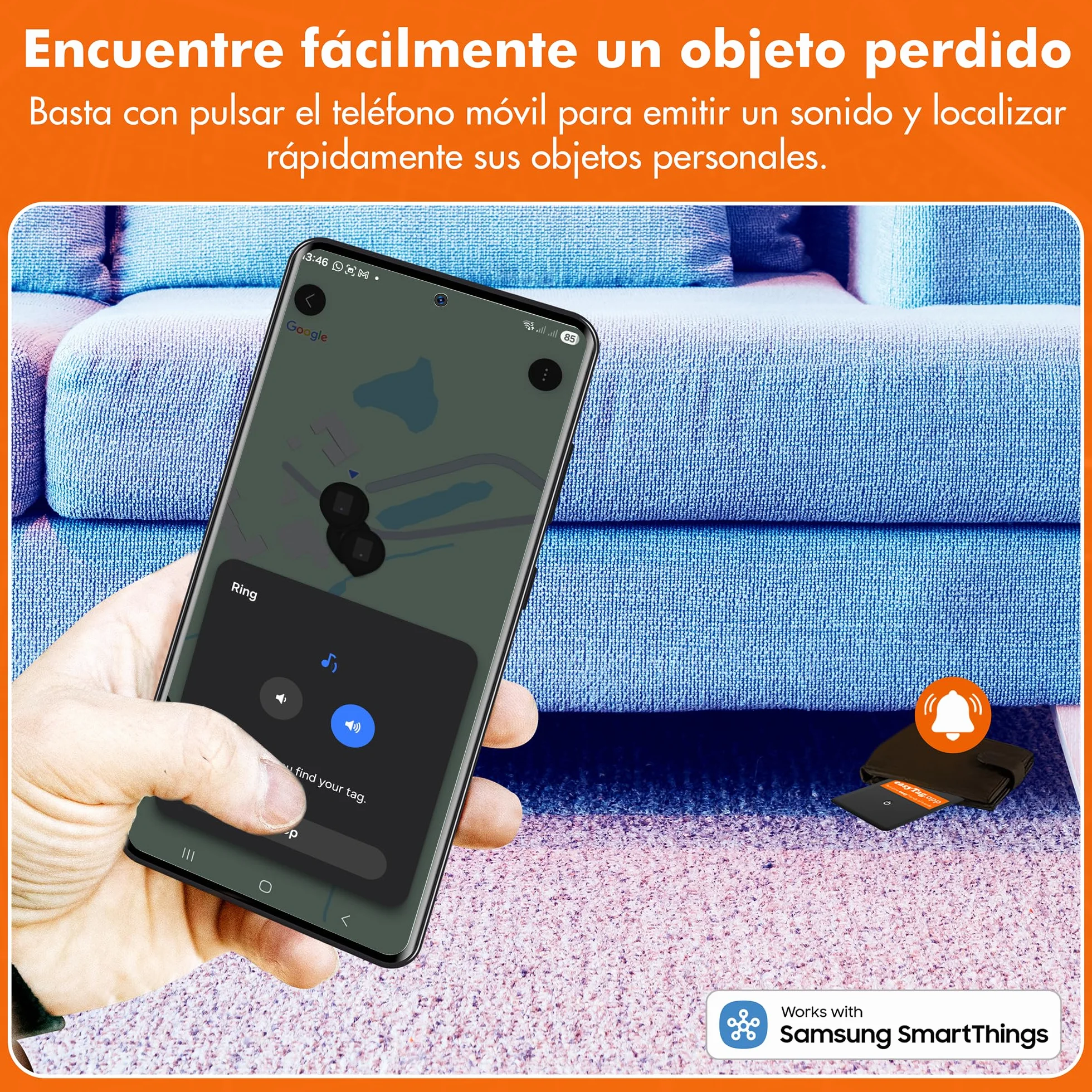 easyTag Card Tracker (Solo Samsung) - Tarjeta Localizador Cartera Slim y Global para el Rastreo de Carteras, Bolsas, Maletas y Equipaje. de Rastreo Recargable Compatible con la App Samsung SmartThings