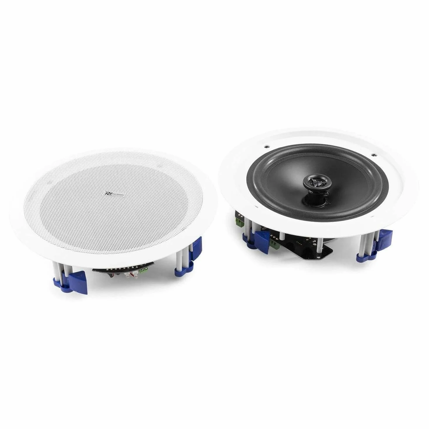 Power Dynamics CSBT80 Juego de Altavoces Bluetooth para Techo, par de 240 w, Altavoz empotrable de 2 vías para Techo y Pared, Amplificador Digital Integrado. Oficinas, Restaurantes, Salones. Blanco