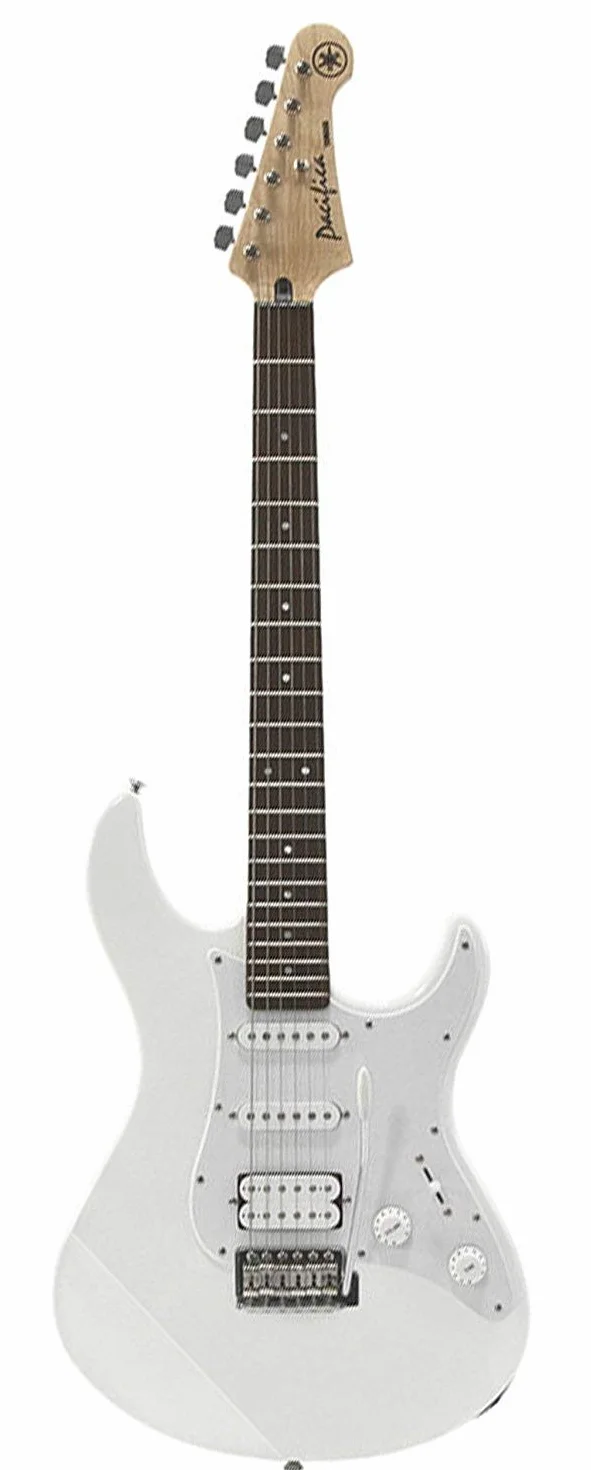 Yamaha Pacifica 012 Guitarra Eléctrica 4/4 de madera, 64.77 cm, escala 25.5 pulgadas, 6 cuerdas, selector pastillas de 5 posiciones, Color Blanco