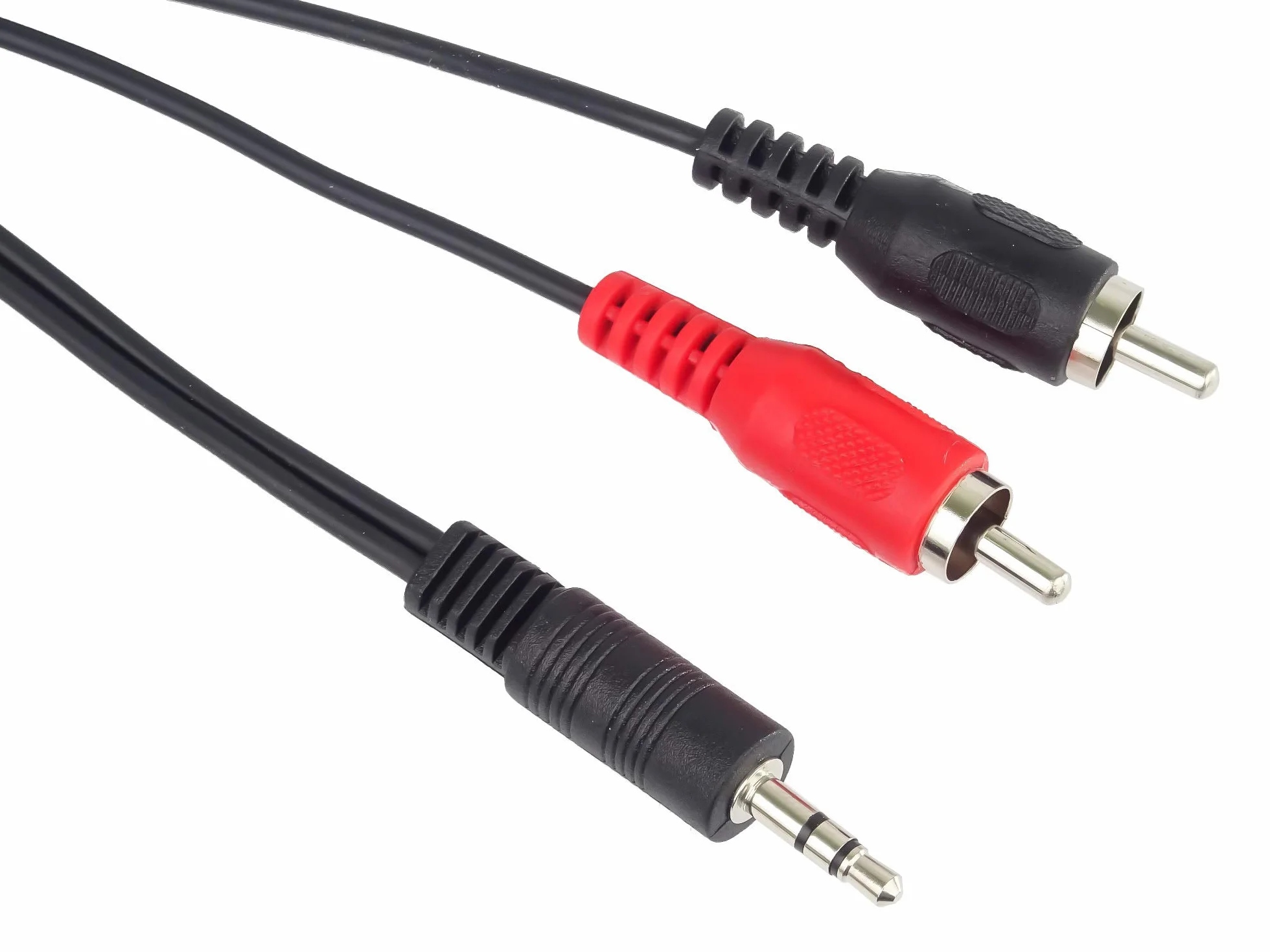 PremiumCord Cable Jack a RCA Y 5m, Clavija Jack 3.5mm a 2X Clavijas RCA, Audio Estéreo, para Cámara Digital, TV, Celulares, MP3, HiFi, Color Negro