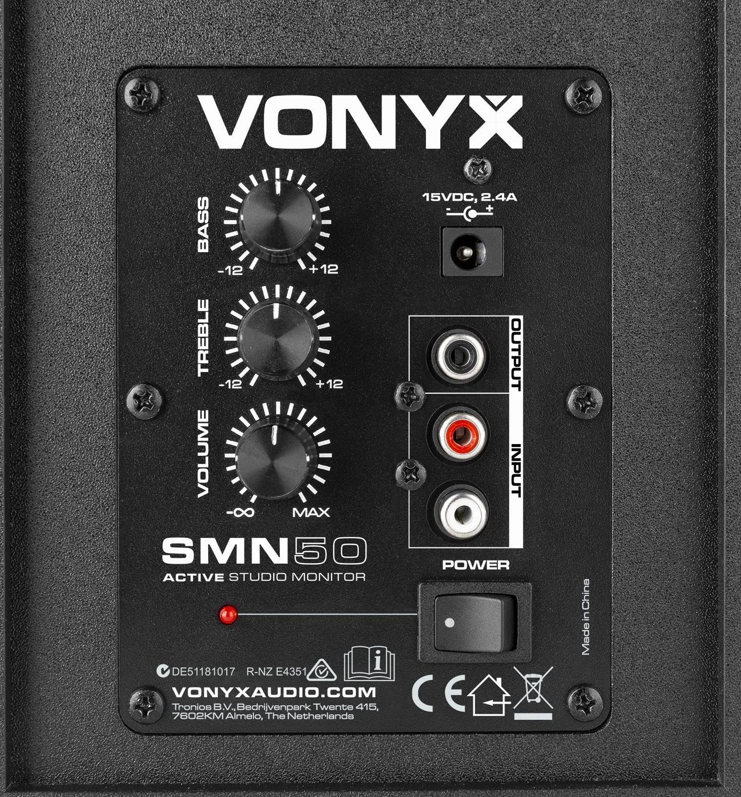 Vonyx SMN50B monitores Estudio Activos 140W + Soportes Mesa SMS10 | Altura Regulable, Sonido Profesional, Control de ecualización, Set Ideal para Home Studio y DJ