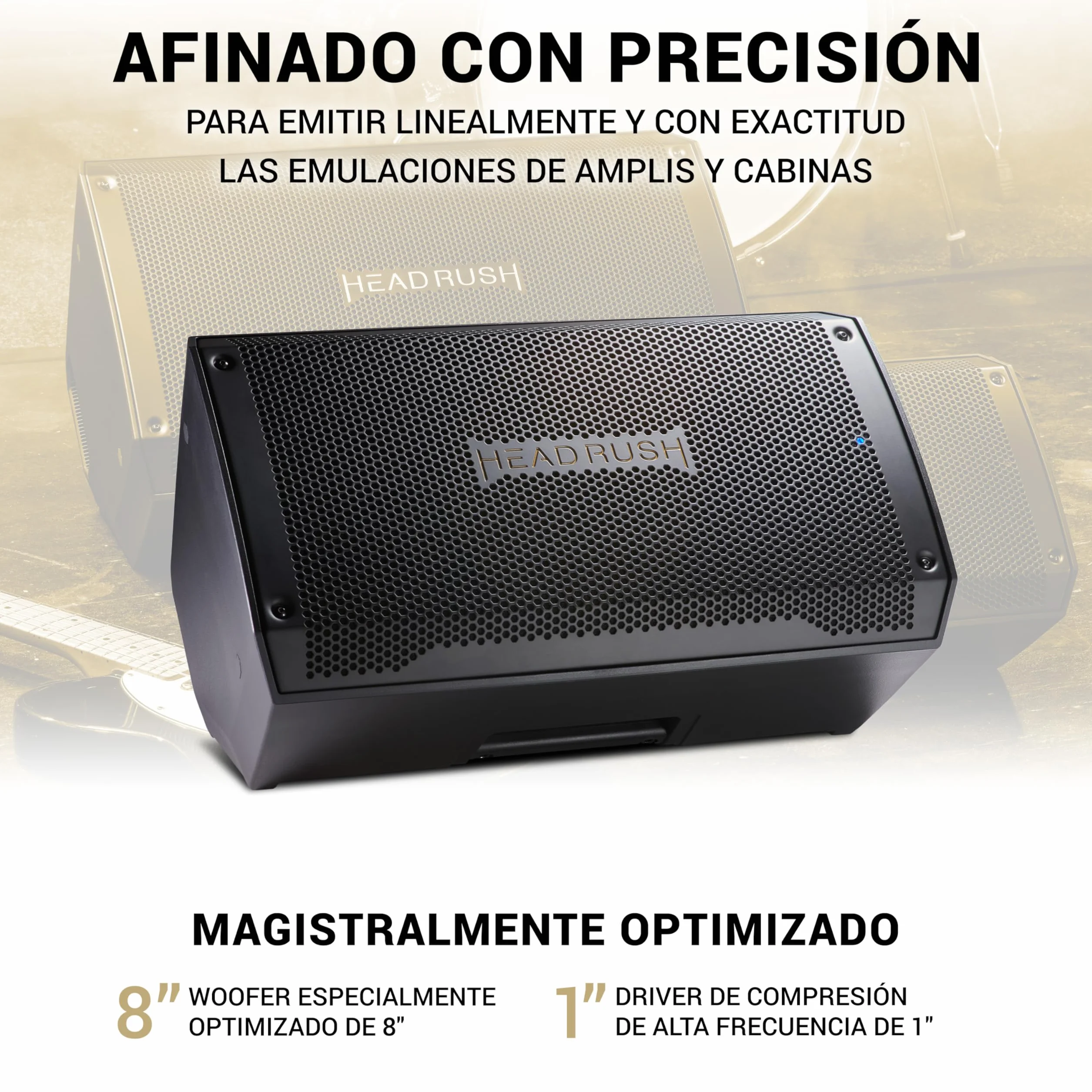 Headrush FRFR108 MKII - Ampli para Guitarra/bajo 2000W, Altavoz Bluetooth Rango Completo y Respuesta Plana y 8" para procesadores de Modelado y Multi-FX