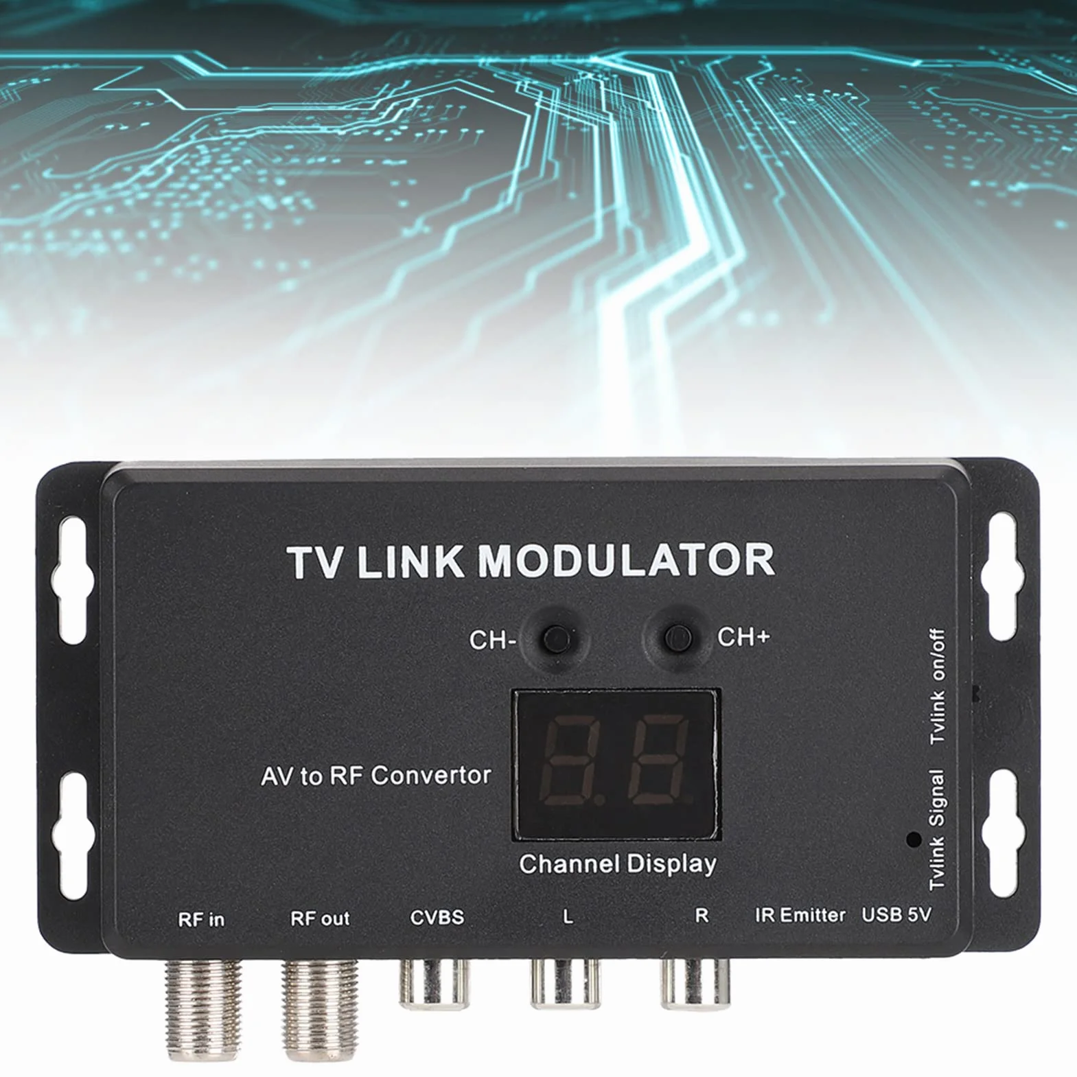 Moduladores RF modulador TV TM70 UHF TV Link Modulador Convertidor AV a RF Extensor IR con Visualización de Canales Fácil Instalación y Configuración IR Moduladores de RF