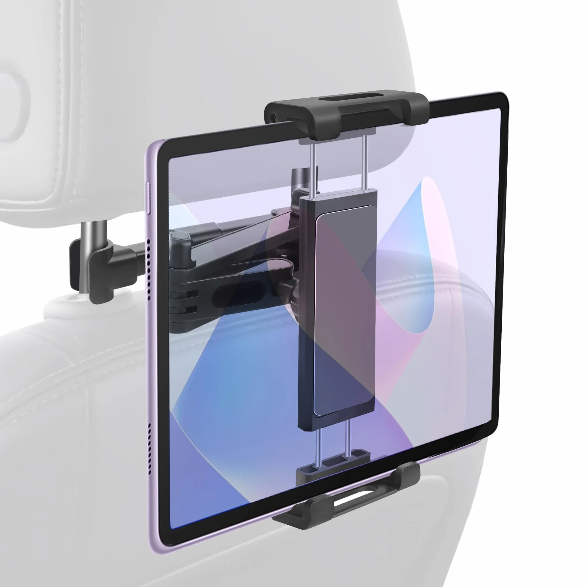Soporte Tablet Coche, Soporte Reposacabezas Asiento Trasero para automóvil 360°Rotación Soporte de Montaje Extensible Ajustable Diferentes Tamaños para 4-10.6" Pulgada Smartphone