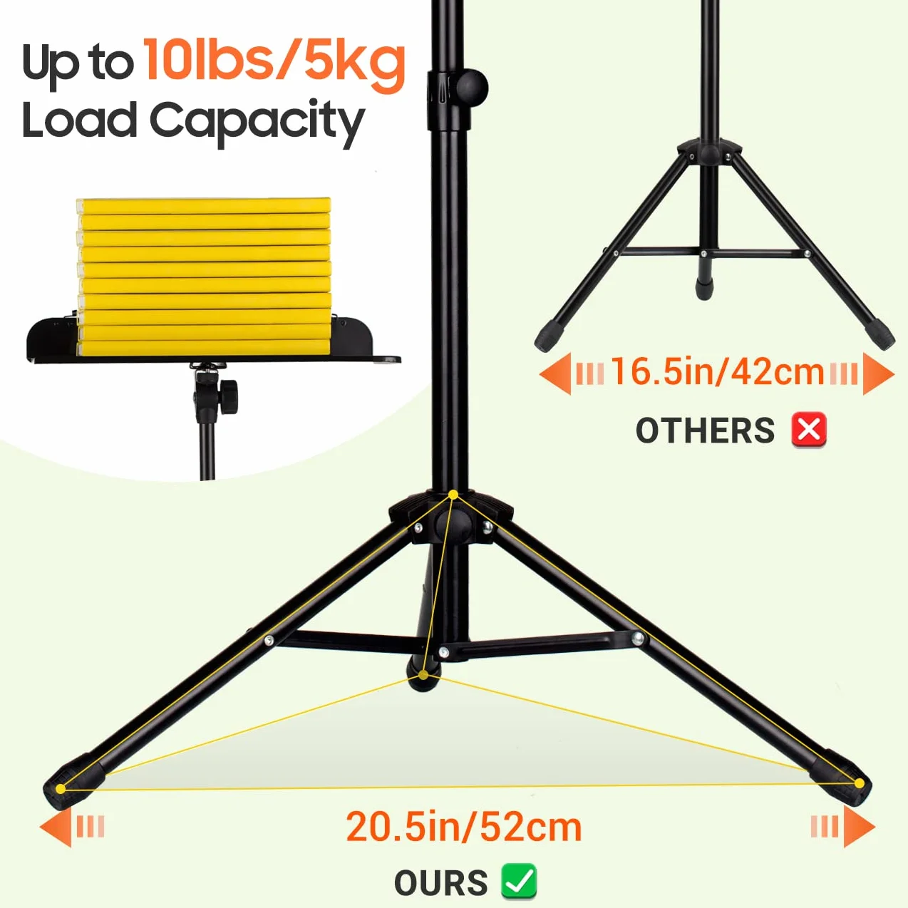 CAHAYA 2-EN-1 Atril Partituras & Atril de Escritorio para Libros [Nueva Versión] Soporte para Partituras Plegable 80-145cm con Bolsa de Transporte
