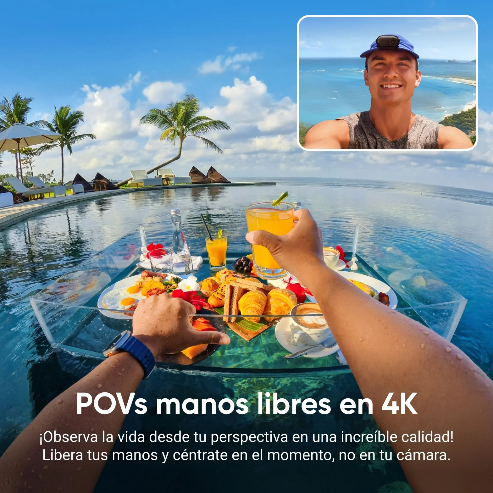Insta360 GO 3S Negro 128GB Cámara Vlogging 4K POV Manos Libres Impermeable 10M 140 Min Batería