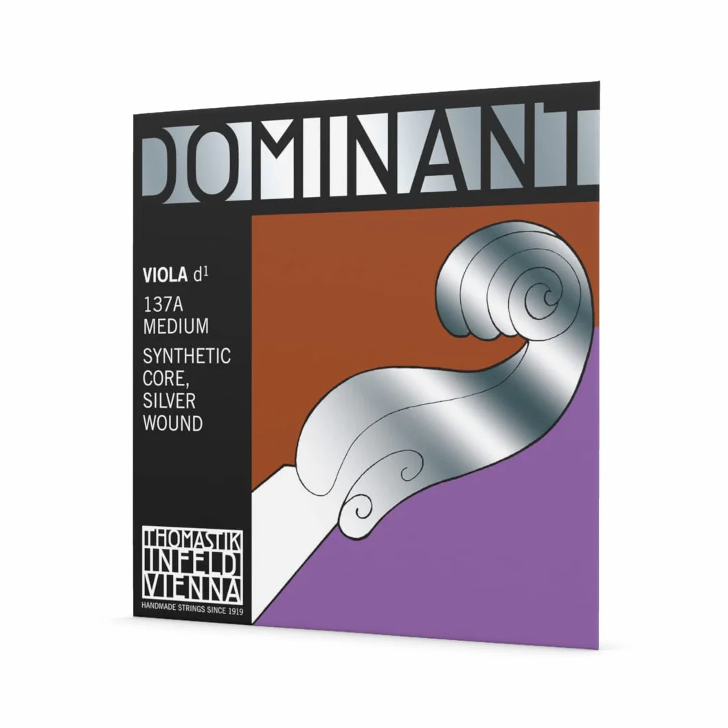 Thomastik Cuerda para Viola 4/4 Dominant - cuerda Re núcleo en nylon entorchado en plata, mediana