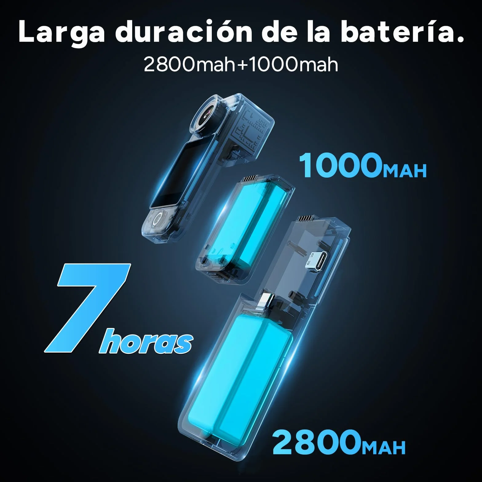 SJCAM C300 Vlog Pack 64G Cámara Vlog con Batería 7 Horas Estabilización 6-Ejes Doble Pantalla Táctil 154° Gran Angular Impermeable Negra
