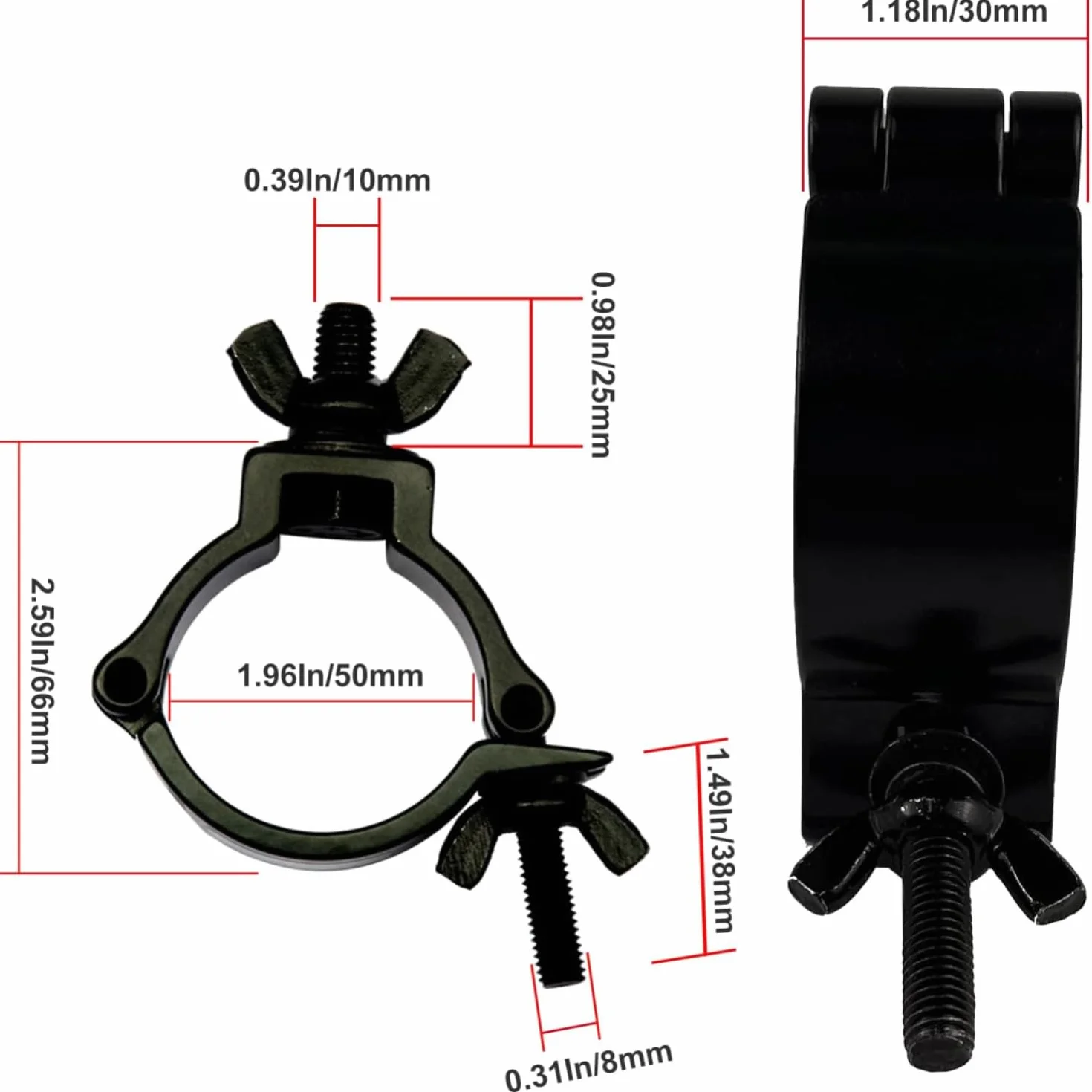 Pinza De Gancho Truss Clamp,10 Pcs Morsetto Per Luci Da Palcoscenico,Para Lámpara 48-52mm,100kg Fuerte Soporte De Carga,Para Iluminación,Iluminación De Escenario,Accesorios De Iluminación Fiesta