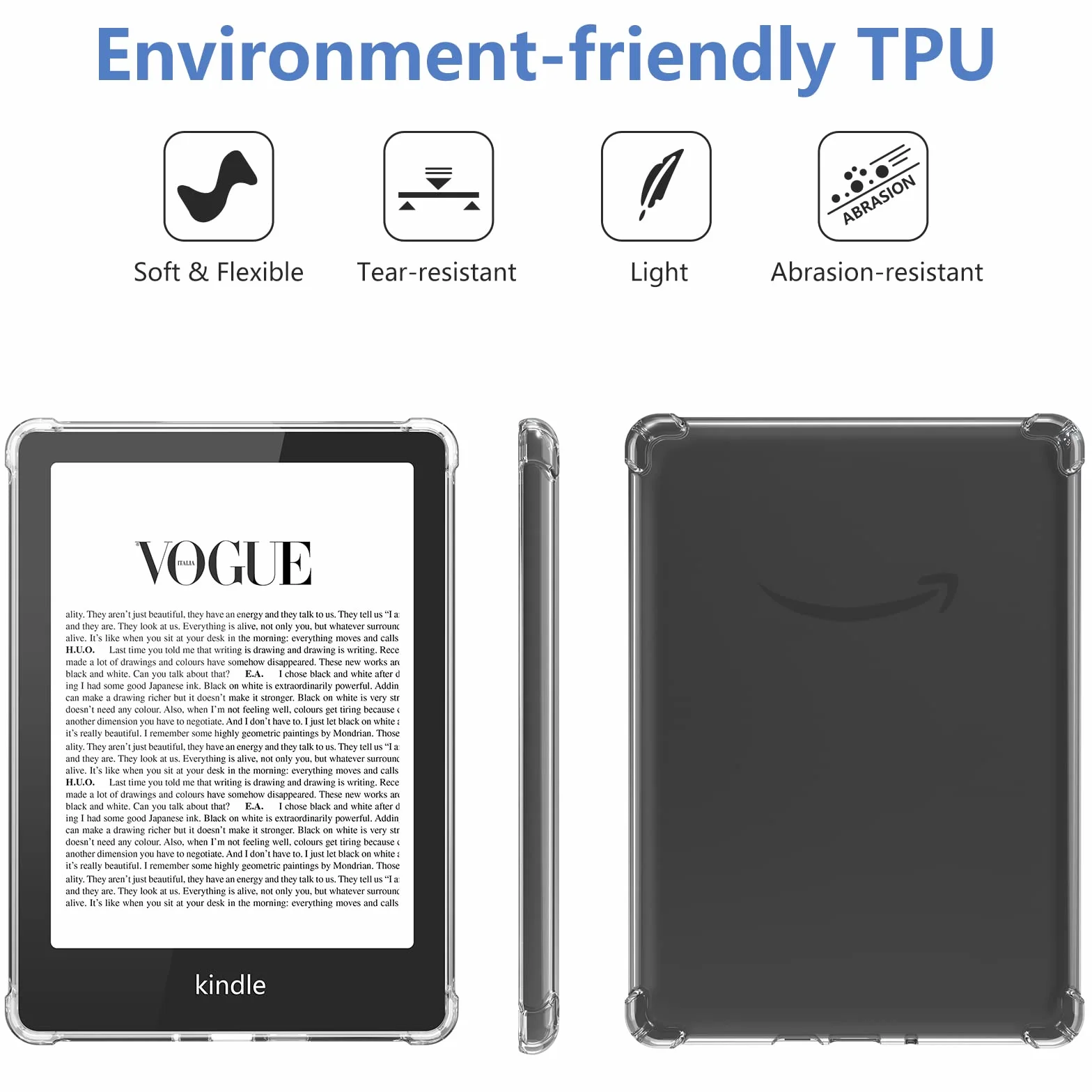 Funda para Kindle Paperwhite 12ª generación 2024 7" y Kindle Colorsoft Signature Edition, TPU transparente