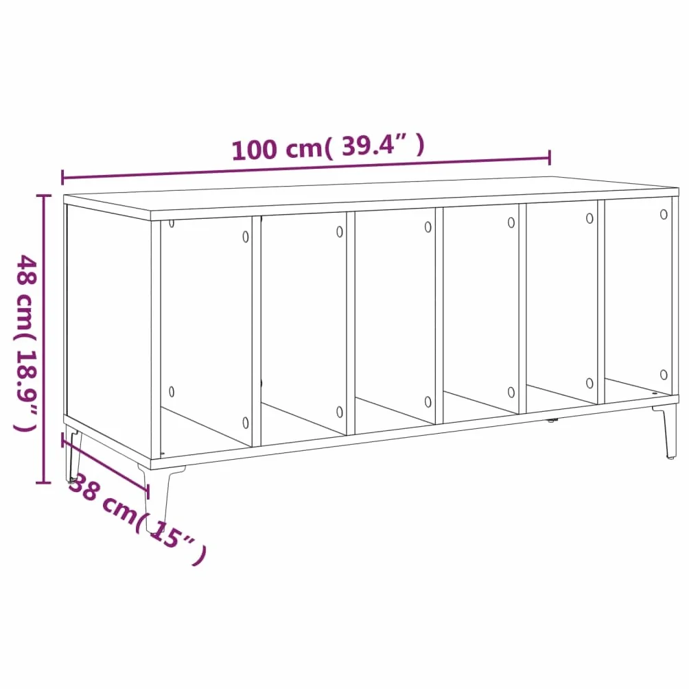 LAPOOH Mueble para Discos Madera contrachapada Blanco 100x38x48 cm, Estanteria CD, Mueble Tocadiscos, Mueble para Discos, Mueble para Vinilos, Mueble para Tocadiscos - 831981
