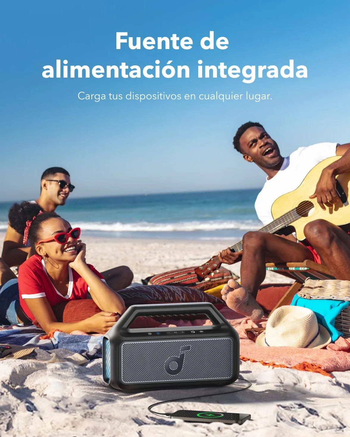 Soundcore Boom 2 Altavoz Bluetooth 80W Subwoofer BassUp™ 24h IPX7 Luces RGB USB-C