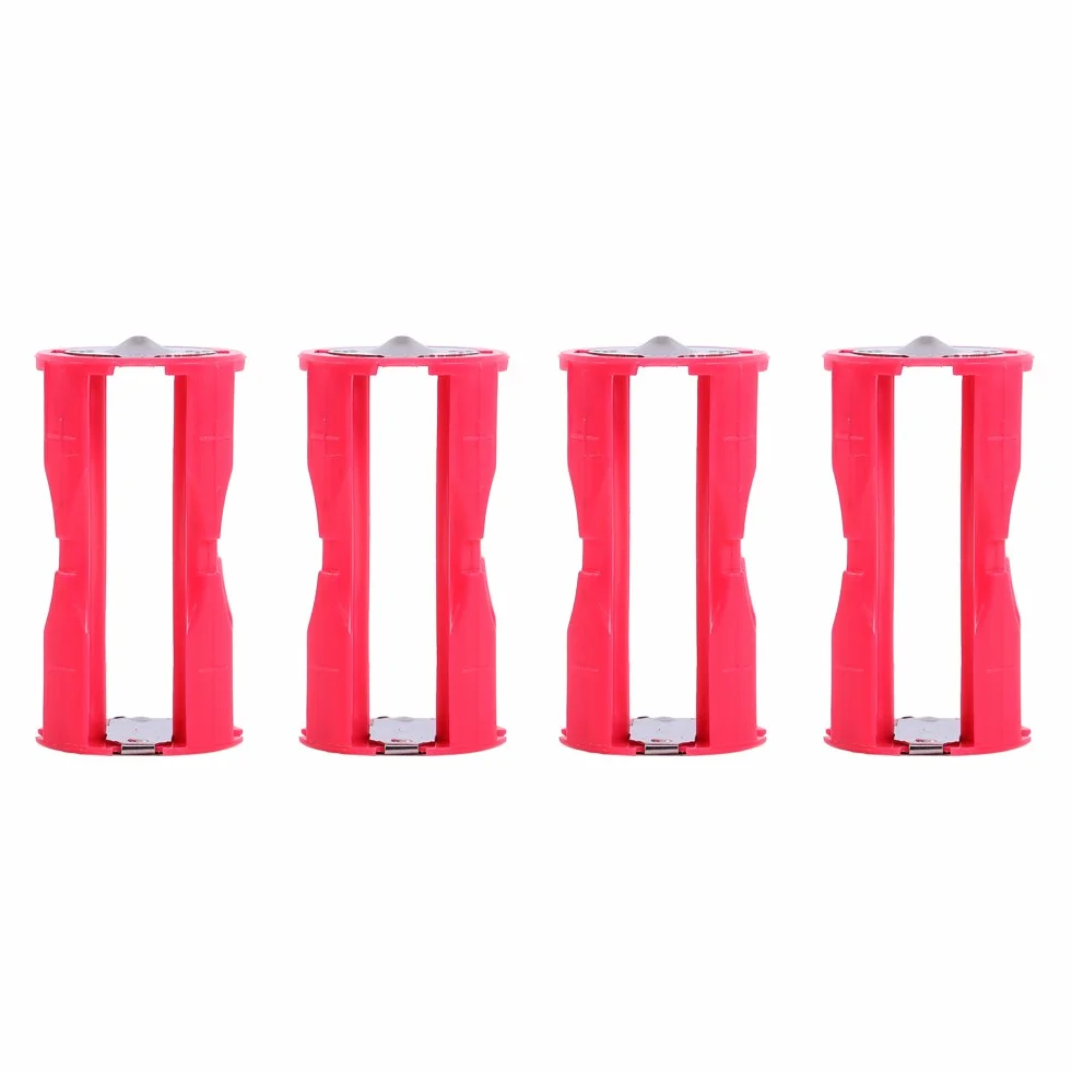 Mugast 4pcs AAA auf C Batterie Adapter,4 Stücke AAA zu Größe C Parallel Akku Konverter Adapter,Umweltfreundlich Battery Converter Batteriehalter Box für Elektronik-/Notfallsituationen Rot
