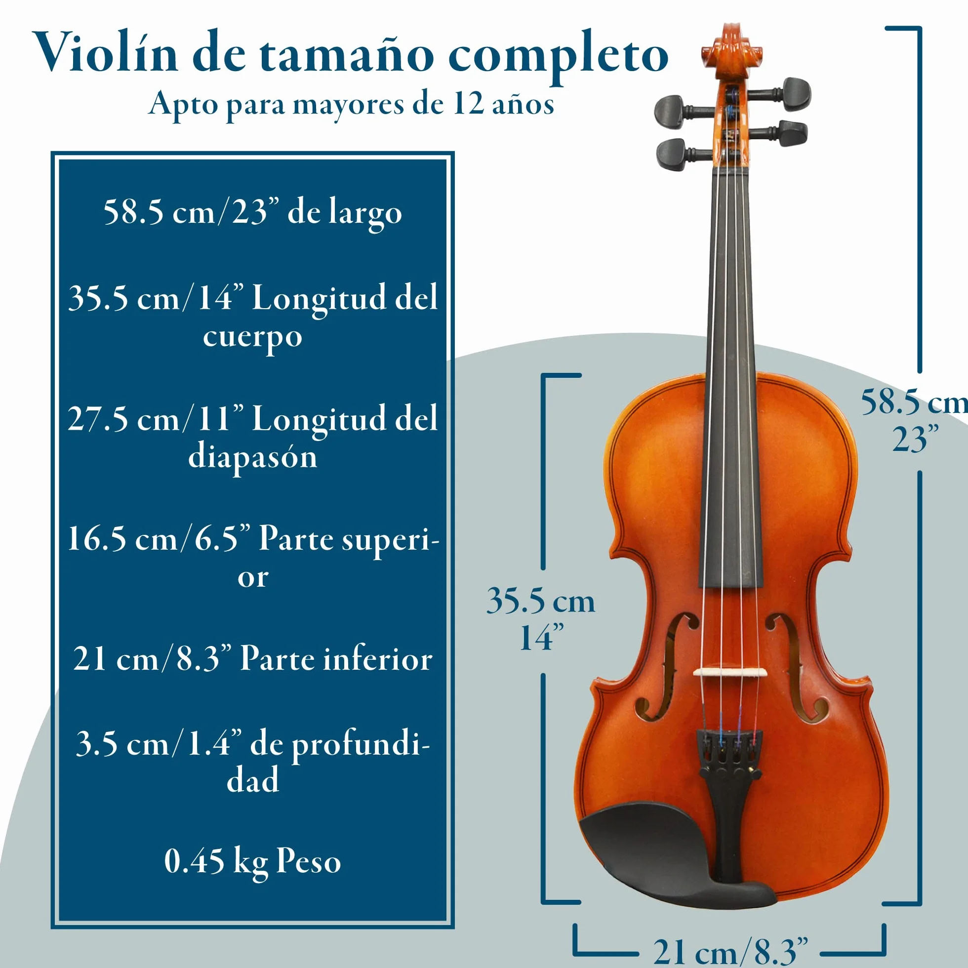 Forenza Uno Serie 4/4 Atuendo De Violín De Tamaño Completo Para Principiante Con Estuche Dura Ligera, Arco De Madera, Colofonia, Cuerdas De Núcleo De Acero