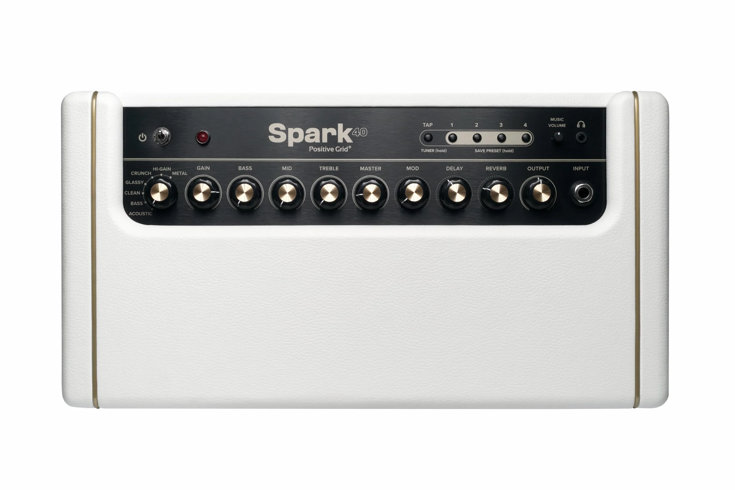 Positive Grid Spark Pearl Amplificador de Guitarra con Bolsa, Amplificador Combinado de 40 vatios para Guitarra eléctrica, acústica y bajo con Spark Aplicación móvil