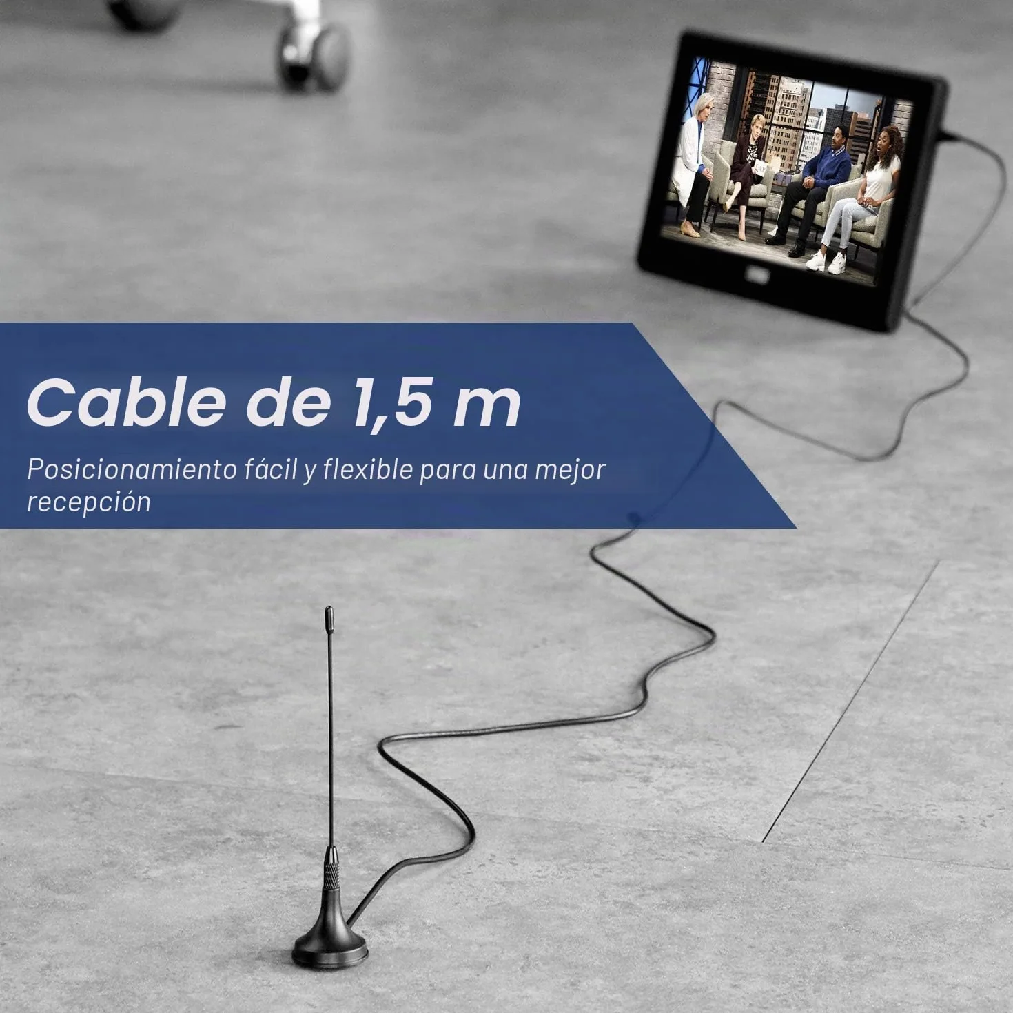 August DTA180 Antena TDT Portátil Interior Exterior con Base Magnética para DVB-T y DAB