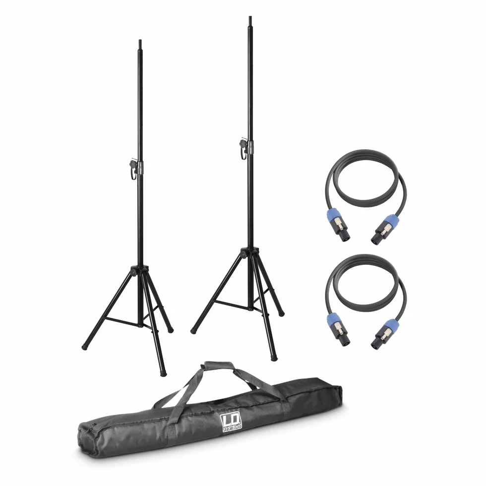 LD Systems DAVE 8 SET 2 soporte de altavoz Floor Steel Black - Soporte para altavoces (Floor, 12 kg, Steel, Black, 3 leg(s), 110 cm)