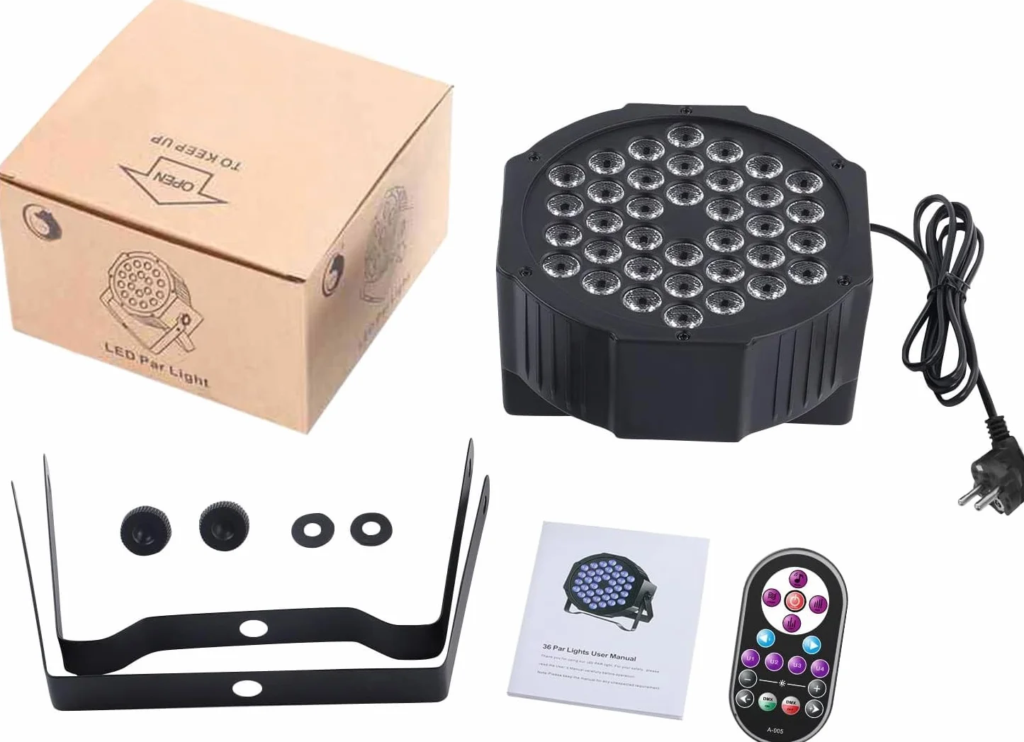 4 Piezas Luces Negras UV, 72W UV LED Par Focos DMX512 con Control Remoto Luz de Escenario para Fiestas, Bares, Escenarios, Navidad, Halloween, Bodas