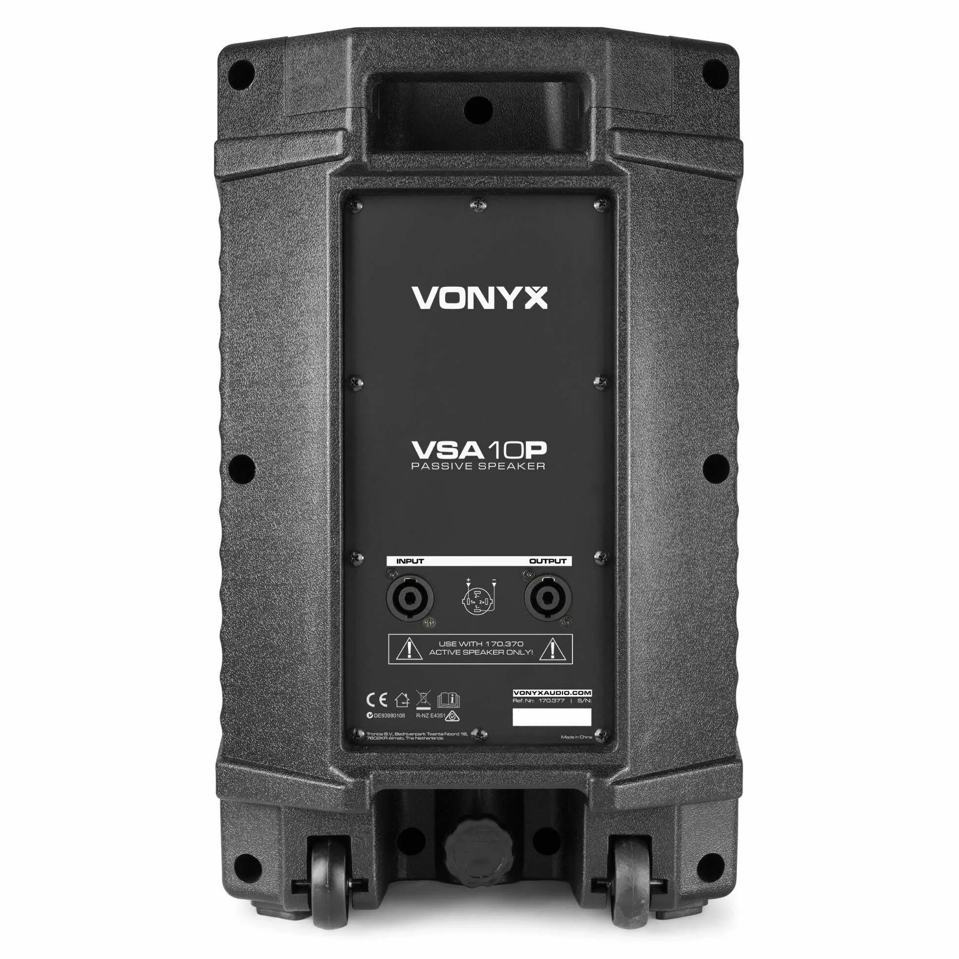 Vonyx VSA10P Altavoz Pasivo 10 Pulgadas y Potencia 500W - Altavoz DJ, Crossover Activo de 2 vías, Montaje en Soporte, Ideal para Uso en Escenario, Conciertos y Fiestas
