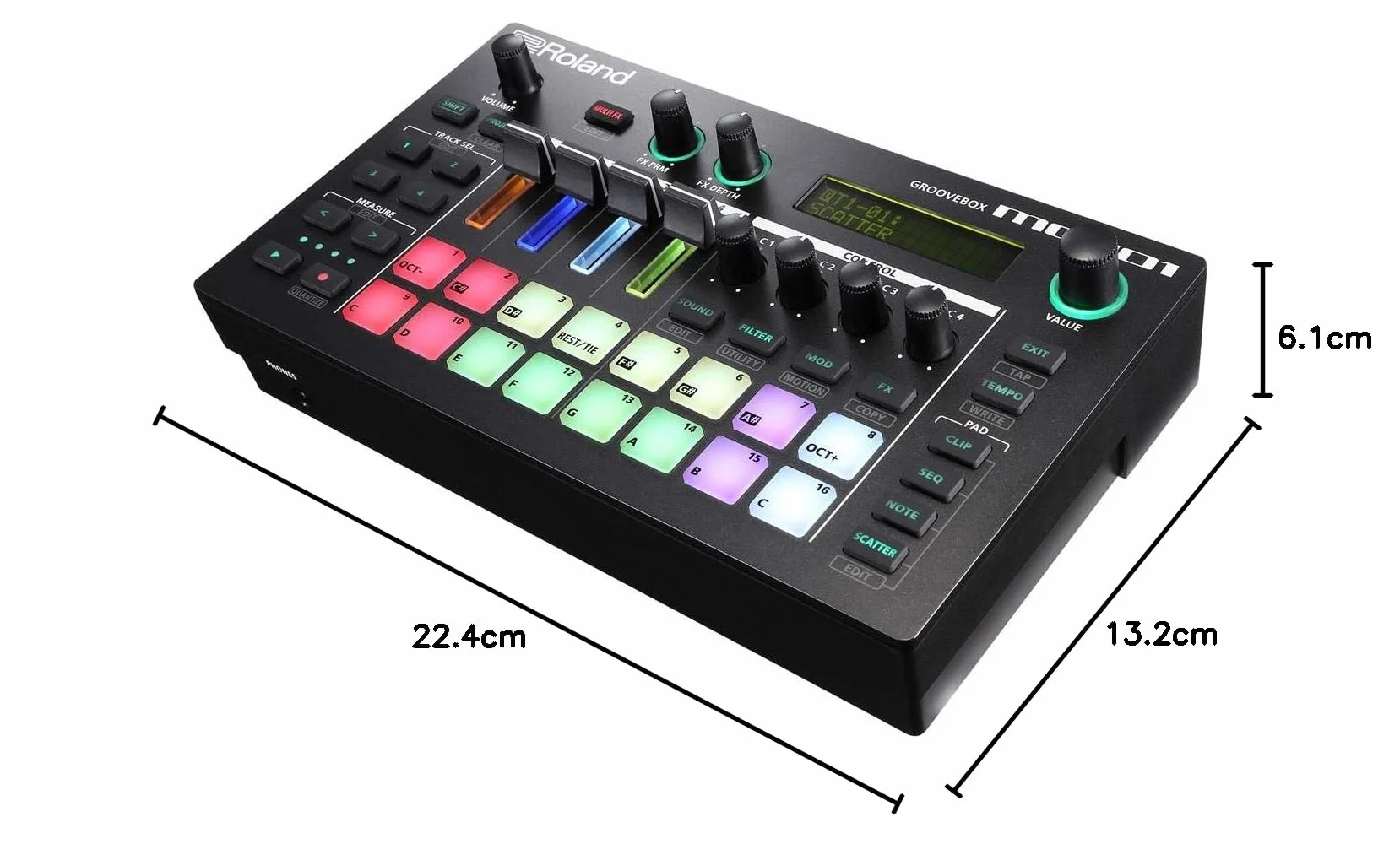 Roland MC-101 AIRA DJ Groovebox - Estudio de producción de bolsillo