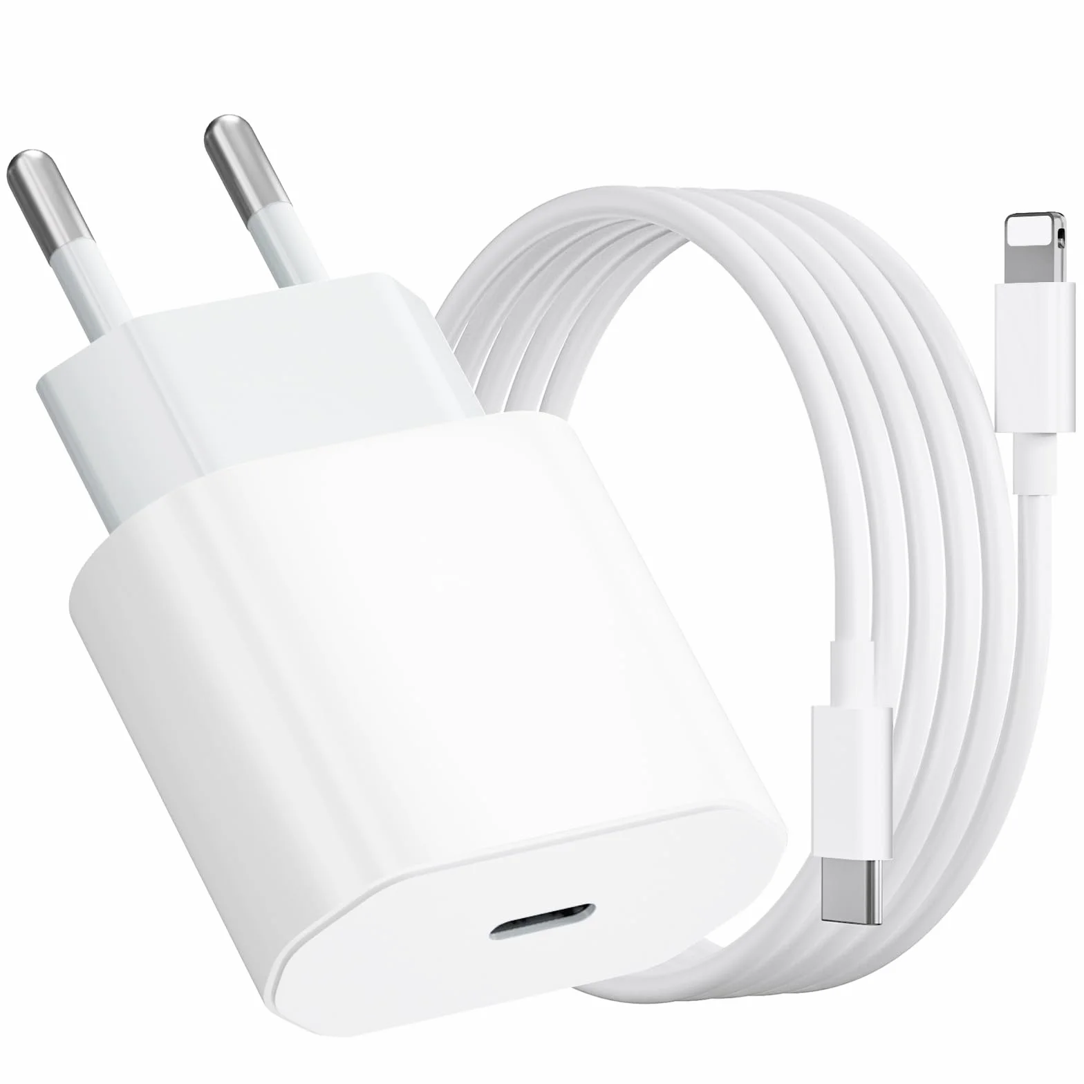 Cargador iPhone Carga Rapida 20W Cable 1m para iPhone 14/14 Plus/14 Pro/14 Pro Max/13/12/11/X/8/7