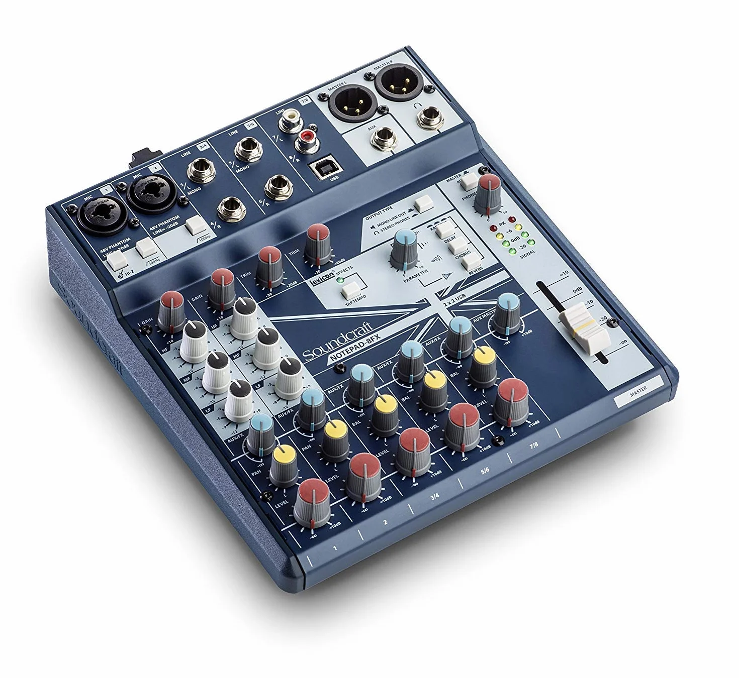 Soundcraft Notepad-8FX Consola de mezclas analógica de formato pequeño con E/S USB y efectos Lexicon
