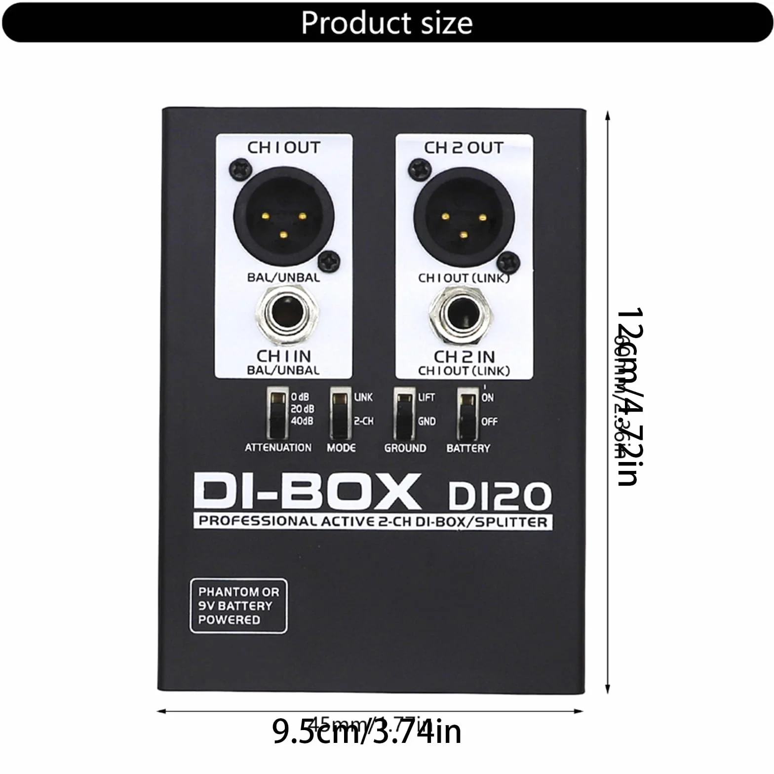 Caja activa de 2 canales de alto rendimiento con coincidencia de impedancia para músicos e ingenieros de sonido, sonido claro