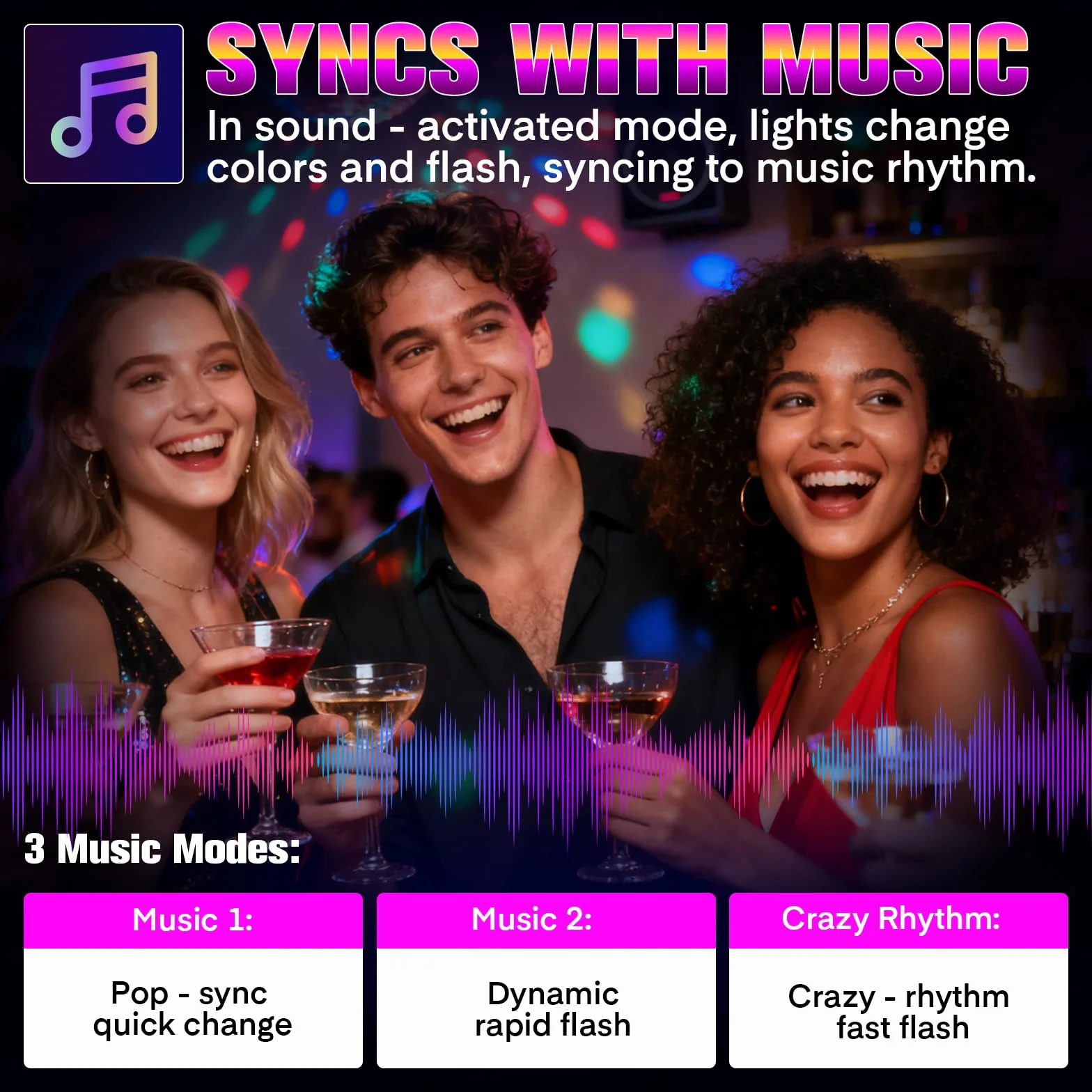 Juego de luces para noche 6 en 1 con trípode y mando a distancia, juegos de luces dj LED portátiles para fiestas, DJ, fiestas, escenas y eventos en casa
