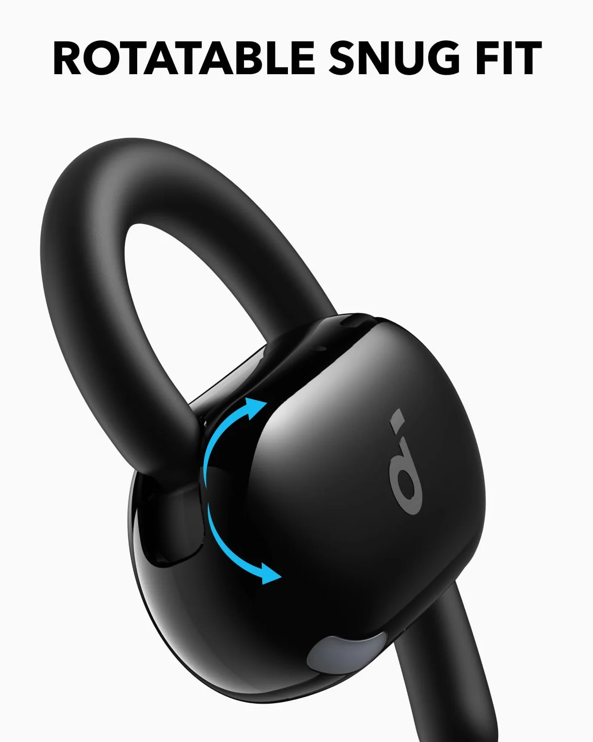 Soundcore Anker V20i Auriculares Open-Ear, Ganchos Giratorios para Orejas, Ajuste Ceñido, Graves Potentes, Llamadas Nítidas, IP55, Luces Led, 36 h de Autonomía, Bluetooth 5.4, Conexión Multipunto