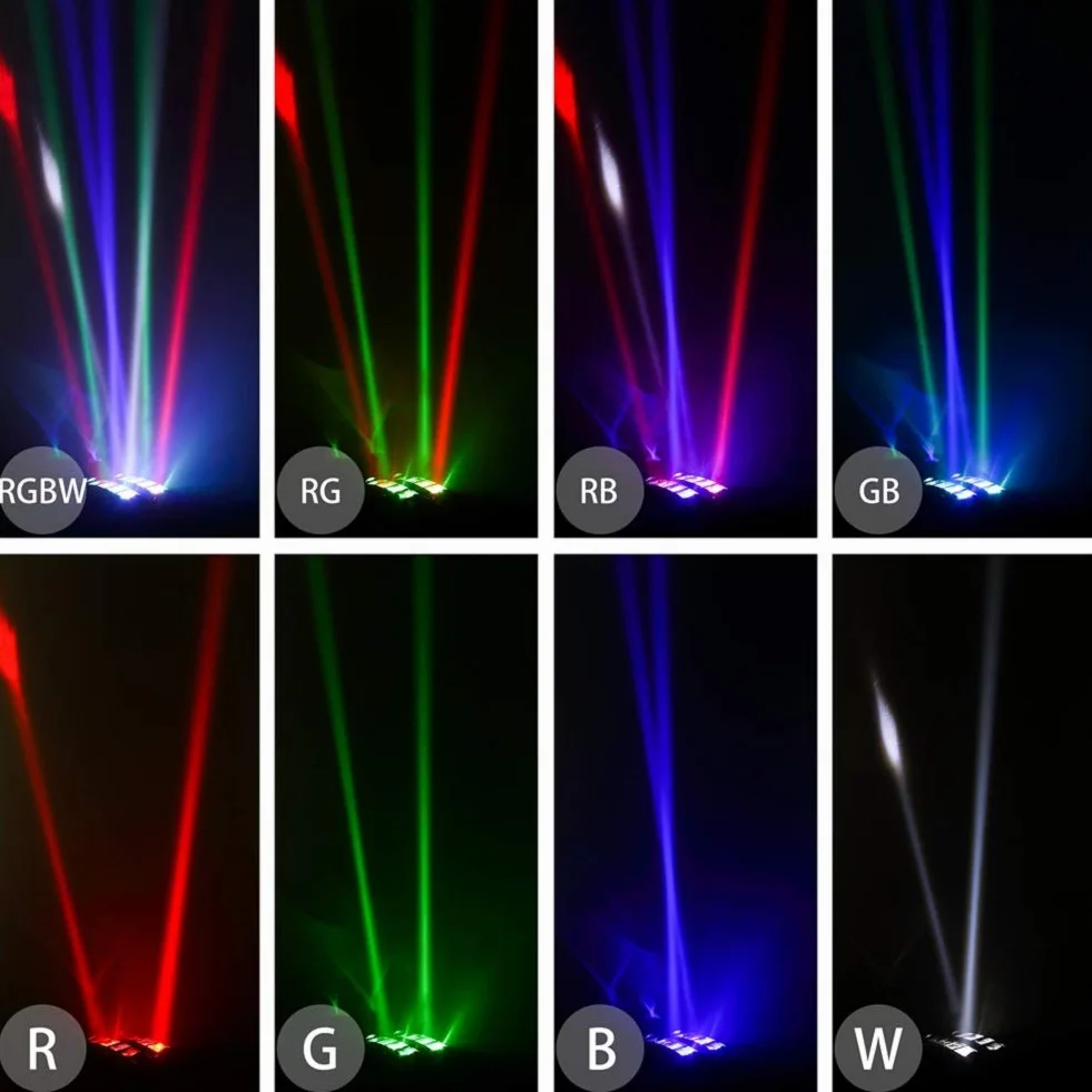 UKing 60W, RGBW(4 en 1) 8 LEDs DMX512 Luz de discoteca Iluminación de escenario Lámpara de escena Comando de voz para DJ Partido Fiesta Bar Club Escenario Teatro