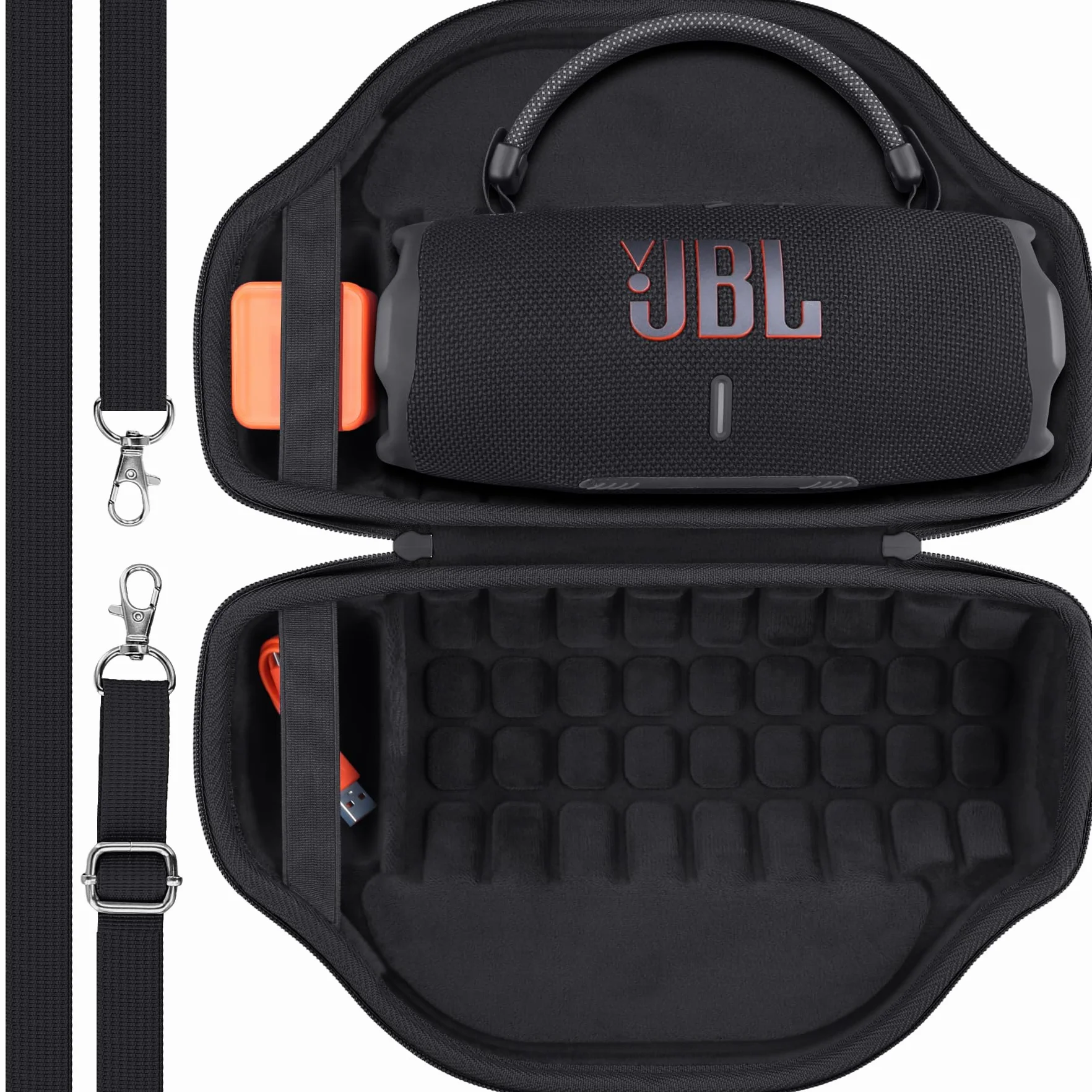co2CREA Duro Viajar Estuche Funda para JBL Charge 6 Altavoz inalámbrico portátil con Bluetooth Correa Desmontable para Hombros (Caja Solo)
