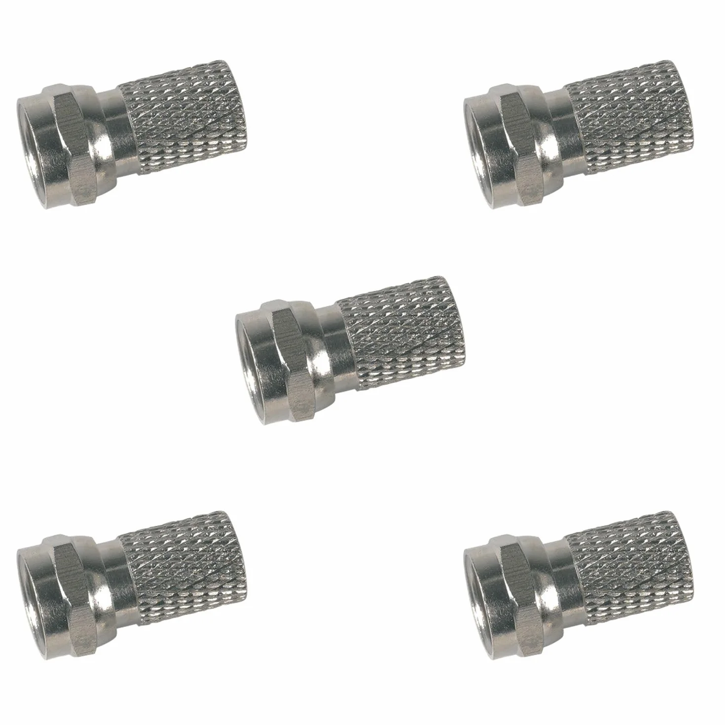 RASMACOR | Pack de 5 Conectores Coaxiales TELEVES Tipo F Macho para cable de antena de TV T100plus T100 CXT-1 | Televes 417102 | Conectores F Macho con sistema de montaje mediante roscado