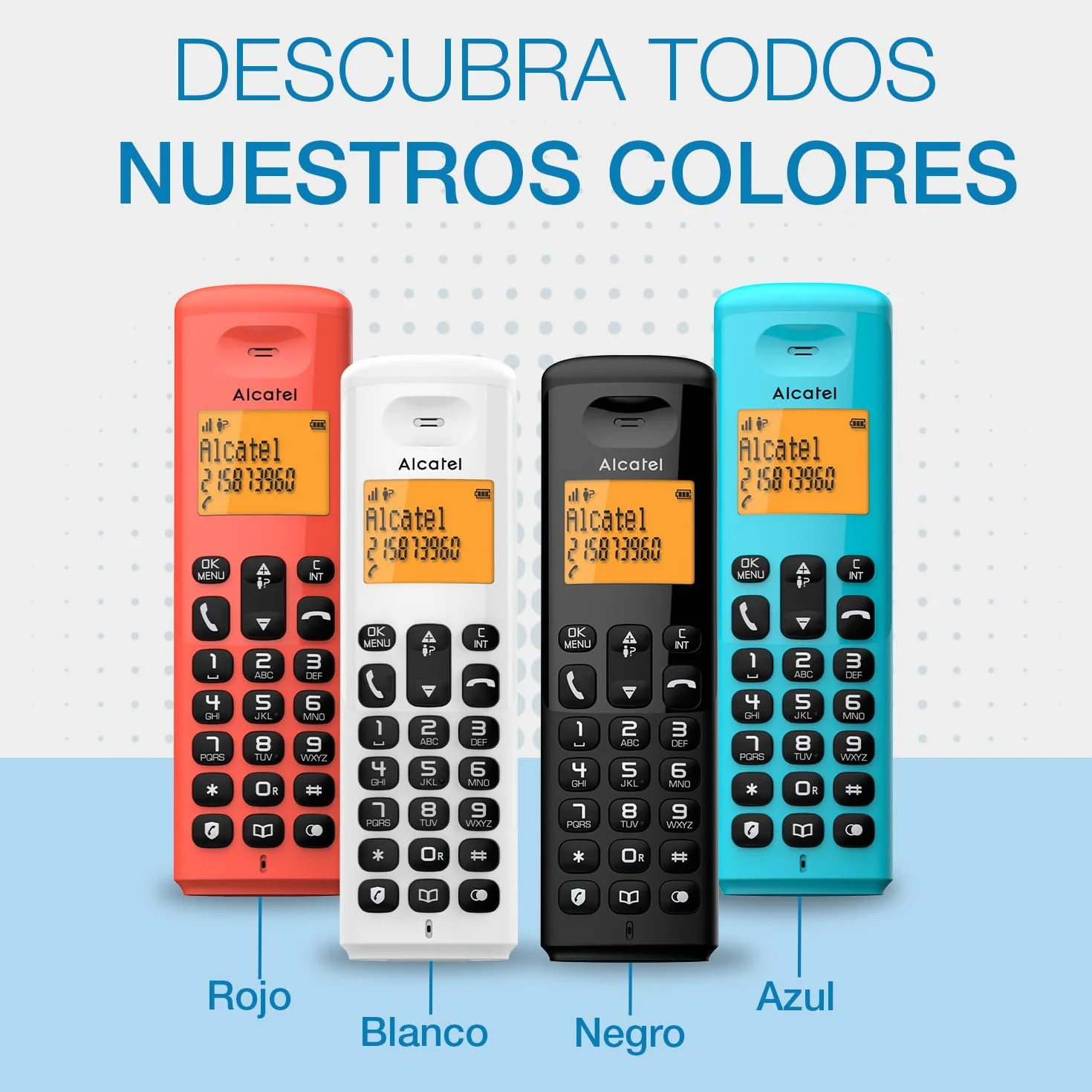 ALCATEL E160 Teléfono inalámbrico DECT Azul