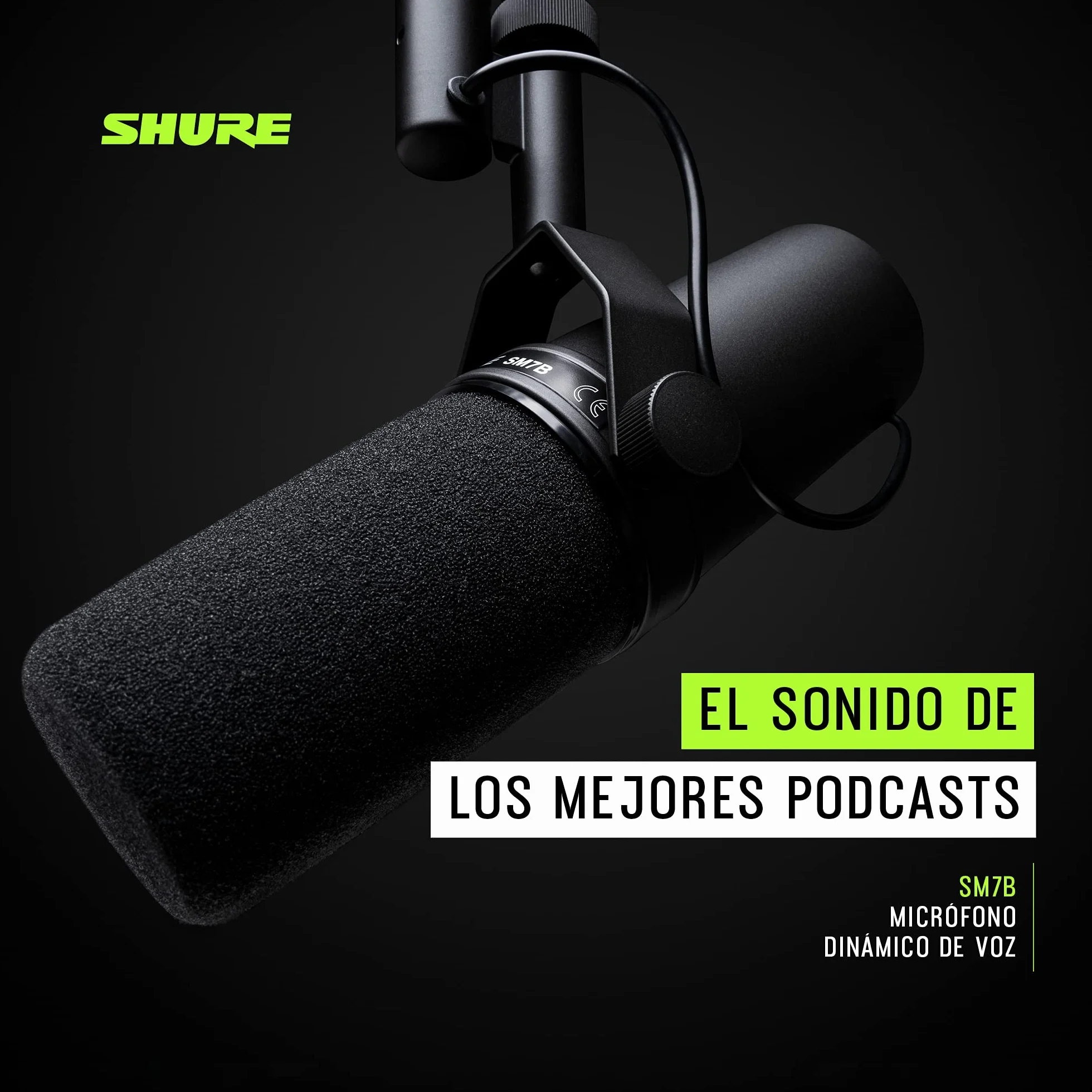 Shure SM7B - Micrófono dinámico cardioide, Proporciona un Sonido cálido para radiodifusión, podcasts y grabación
