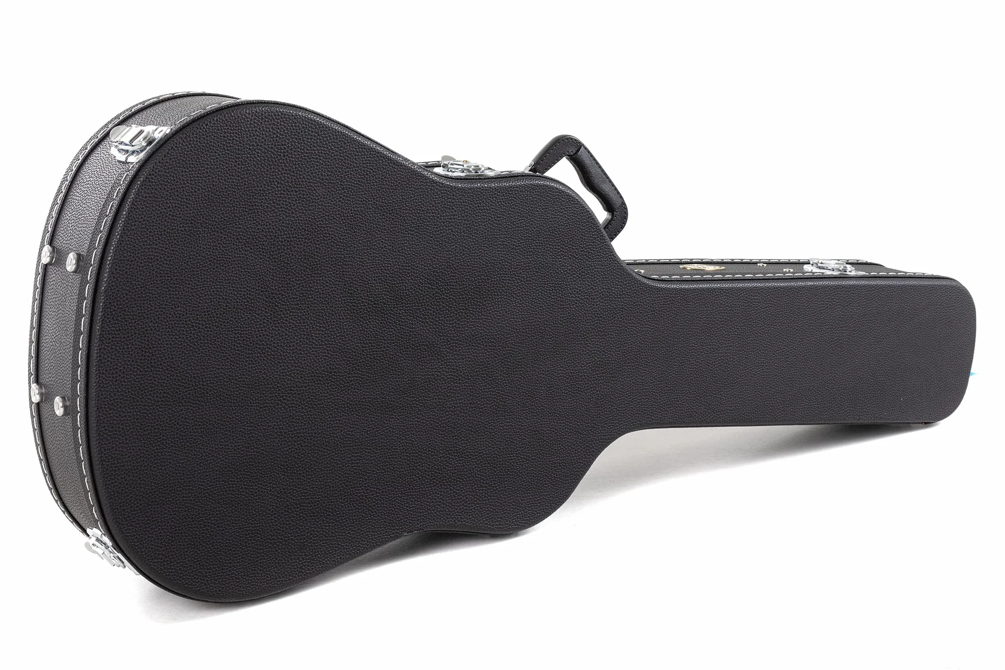 Estuche de guitarra GEWA guitarra acústica de 6 cuerdas Flat Top Economy - Núcleo de madera - tapa plana - revestimiento de cuero sintético negro mate - cerraduras cromadas