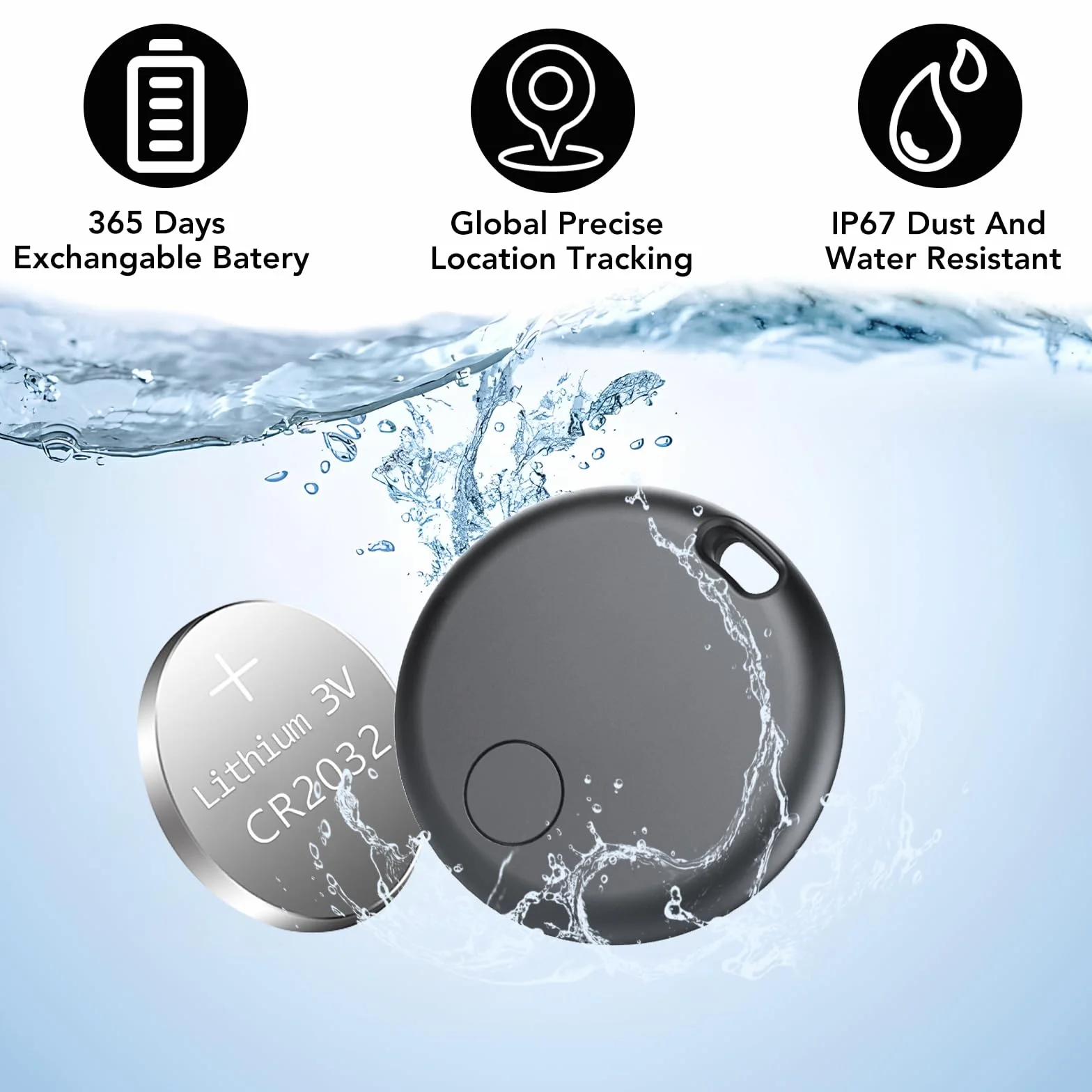 Localizador Bluetooth Android Smart Tracker IP68 Paquete de 4