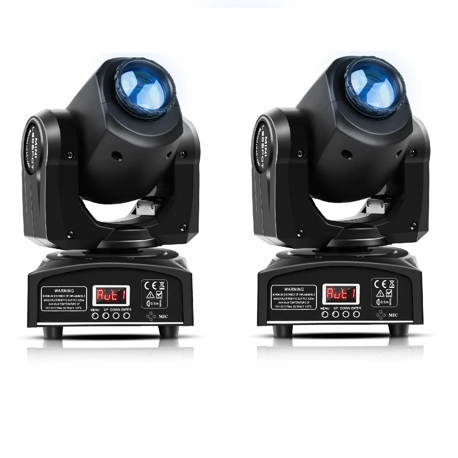 2 unidades Mini 30 W Lyre LED Moving Heads Cabeza Móvil, RGBW LED Luz de Escenario DMX512 9/11CH Control de Sonido para Disco DJ Party Clubs