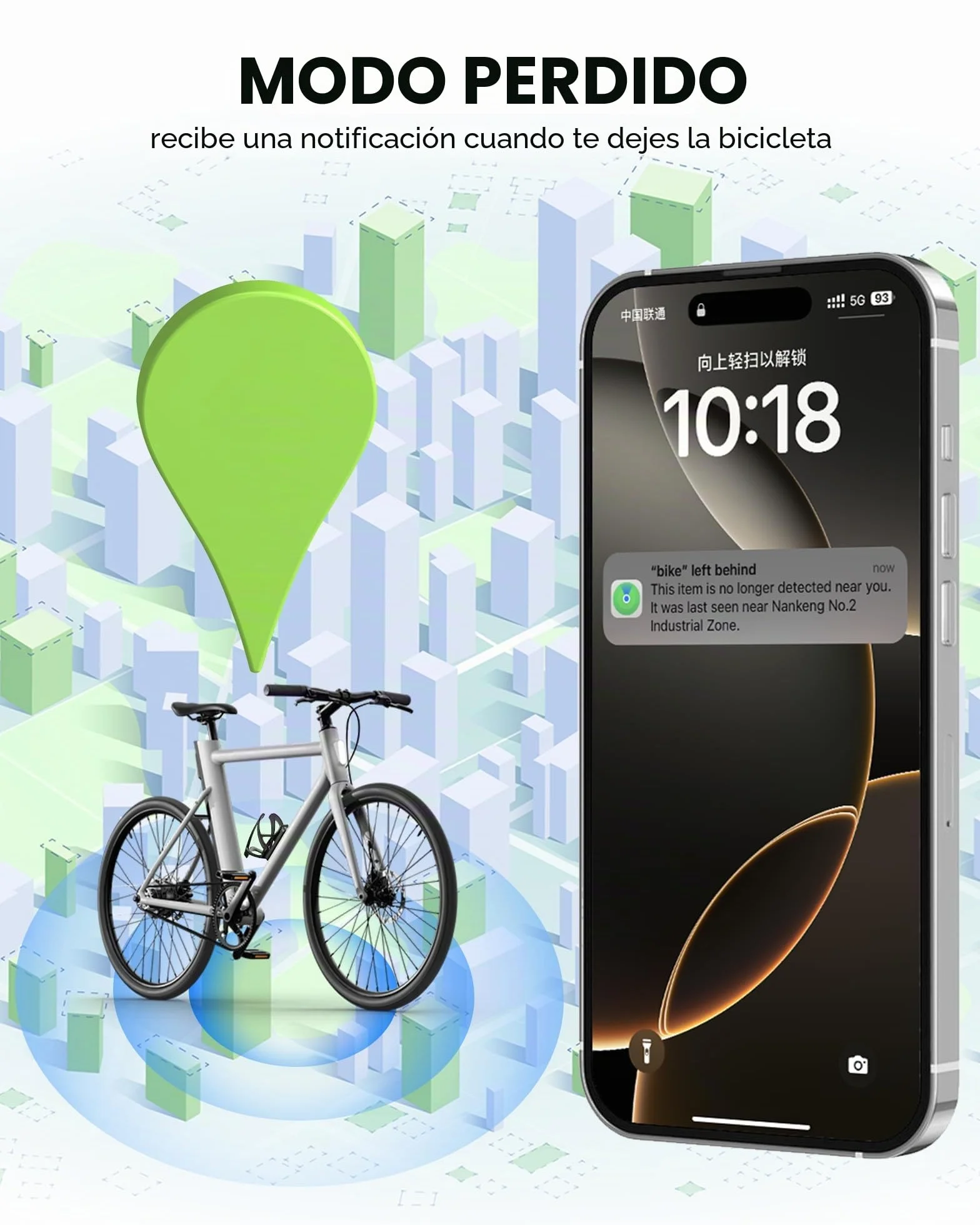 RAVEMEN Rastreador para Bicicleta Compatible con Find My(Sólo iOS), Antirrobo para Rastreador de Bicicleta, Accesorio para, Se Esconde Bajo el Portabidón Precise Positioning 27 Gramos Cuerpo Ligero