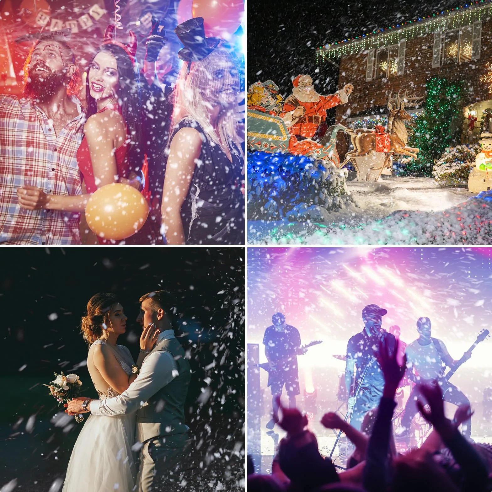Máquina de Nieve de 1200 W con Luces LED RGB, Máquina de Nieve Control Remoto, para Halloween, Navidad, Bodas, Fiestas, Escenarios de DJ